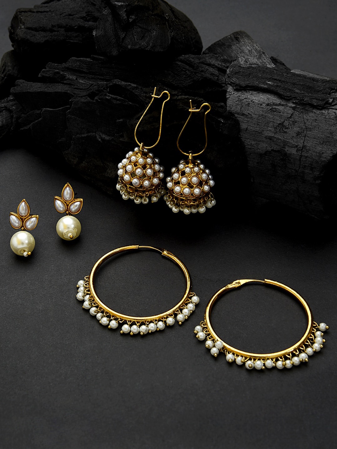 

Fida Gold-Toned Circular Drop Earrings