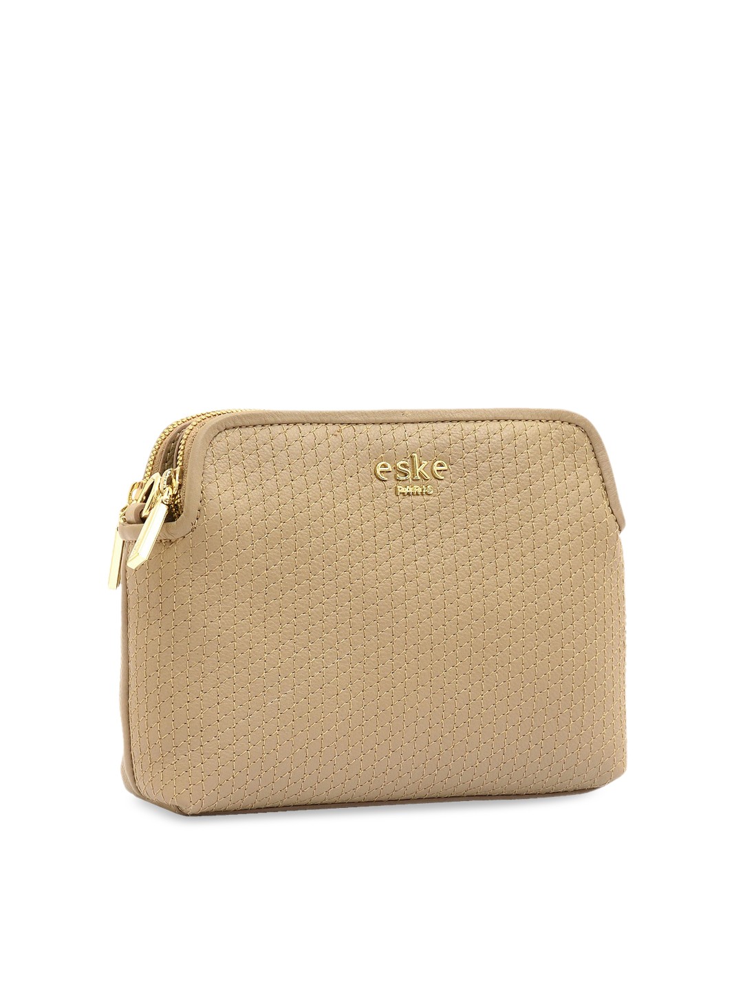 

Eske Women Beige Quilted Leather Structured Sling Bag