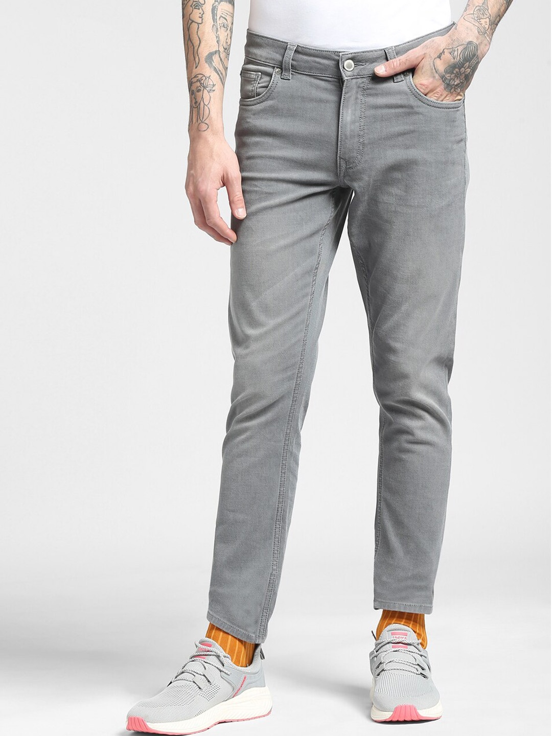 

Jack & Jones Men Grey Slim Fit Jeans