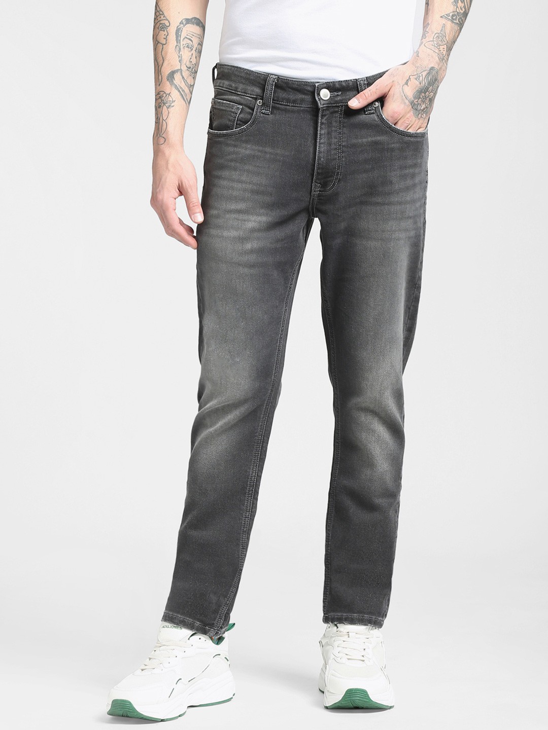 

Jack & Jones Men Grey Slim Fit Heavy Fade Jeans