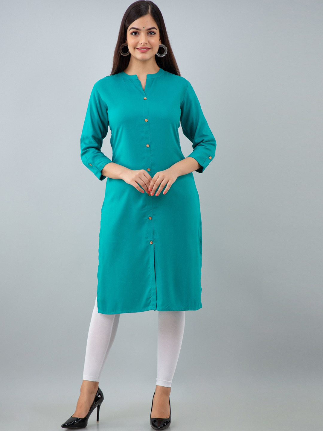 

Women Touch Women Turquoise Blue Straight Kurta