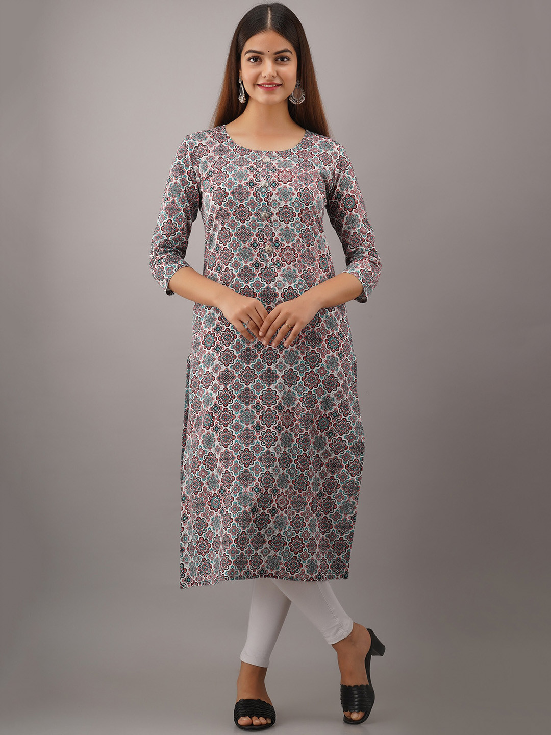 

Women Touch Women Multicoloured Ethnic Motifs Printed Floral Cotton Kurta, Multi