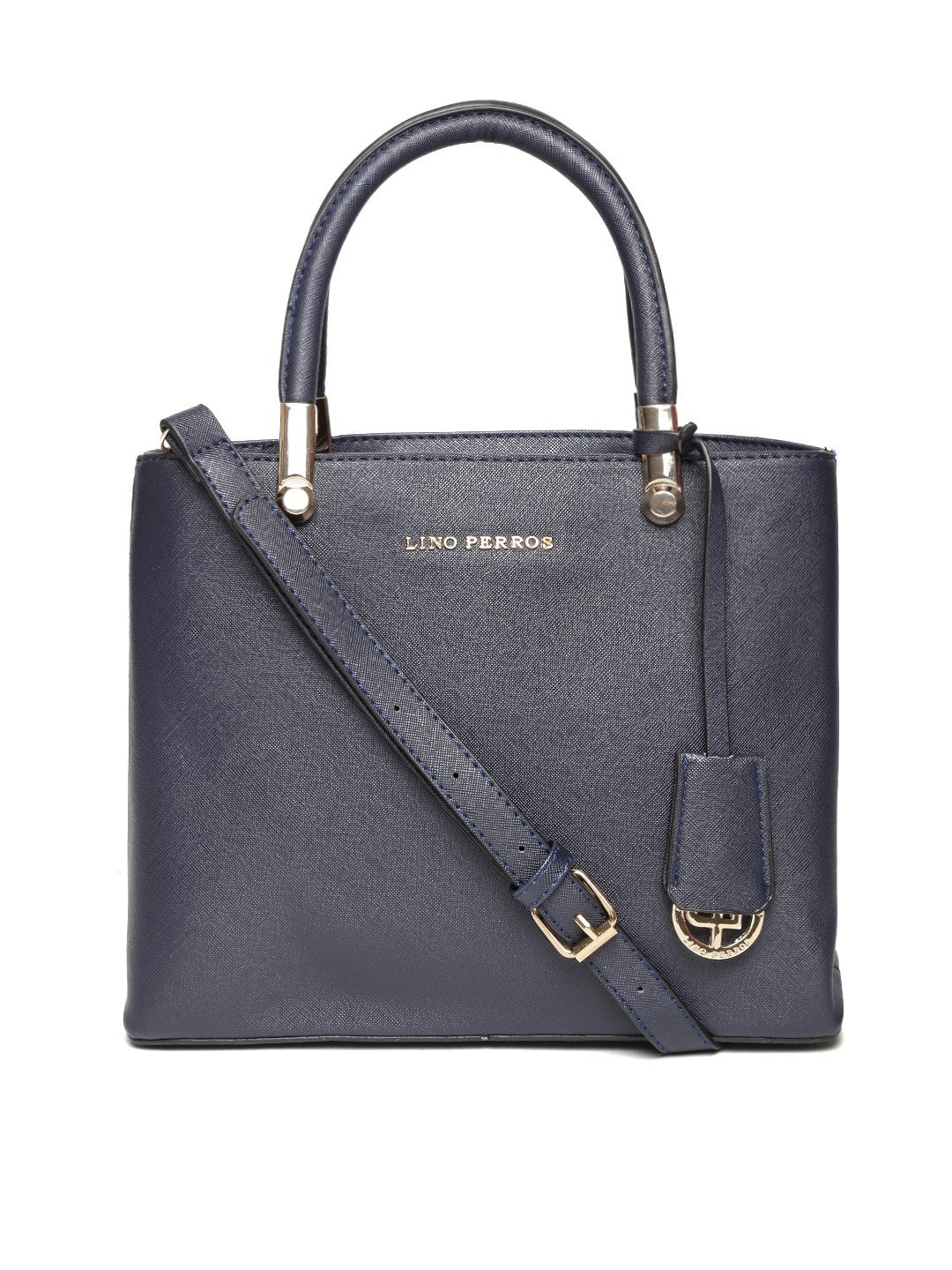 

Lino Perros Navy Handbag with Sling Strap, Navy blue