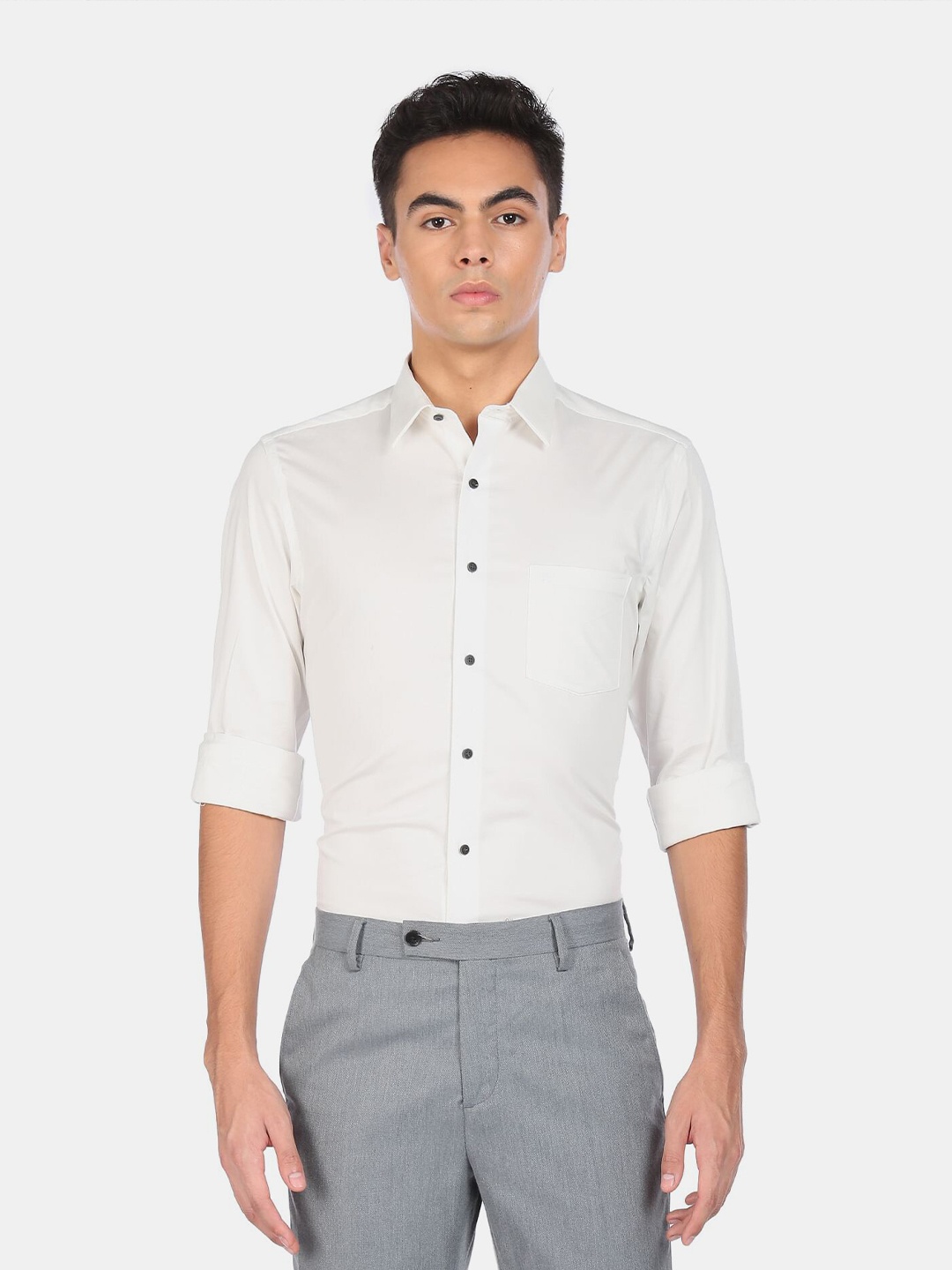 

Arrow Men White Casual Shirt
