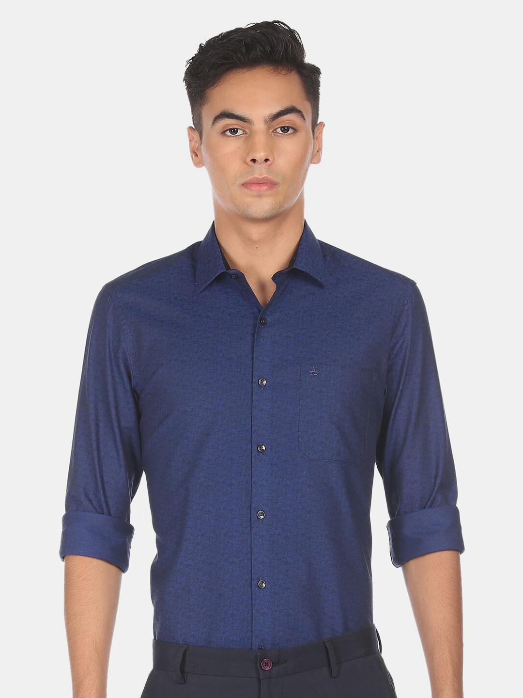 

Arrow Men Blue Slim Fit Printed Cotton Casual Shirt