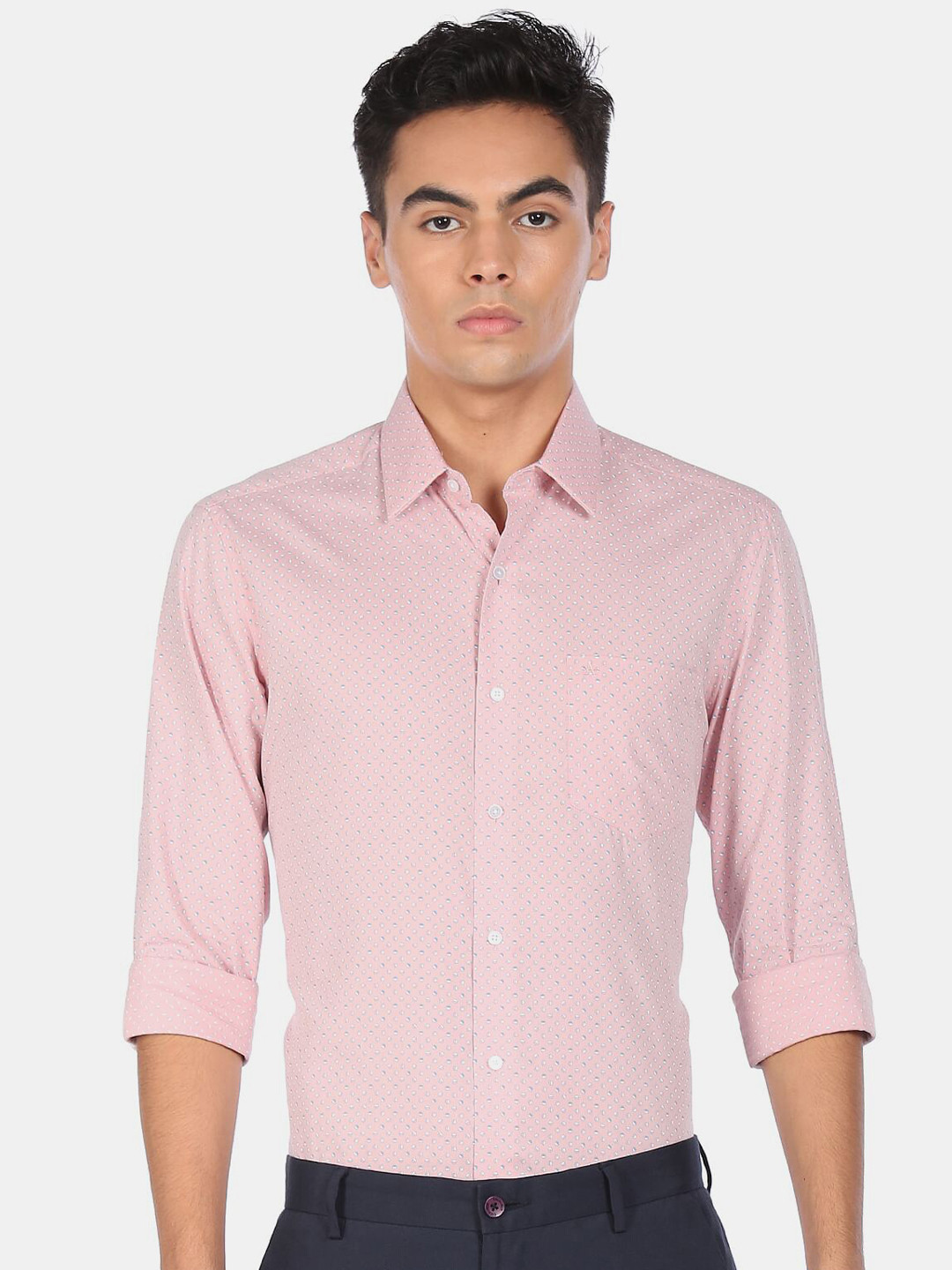 

Arrow New York Men Pink Slim Fit Printed Formal Shirt