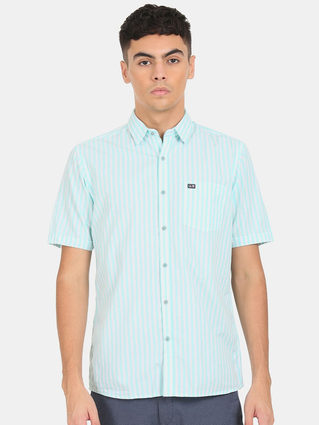 

Arrow Sport Men Blue Striped Pure Cotton Casual Shirt