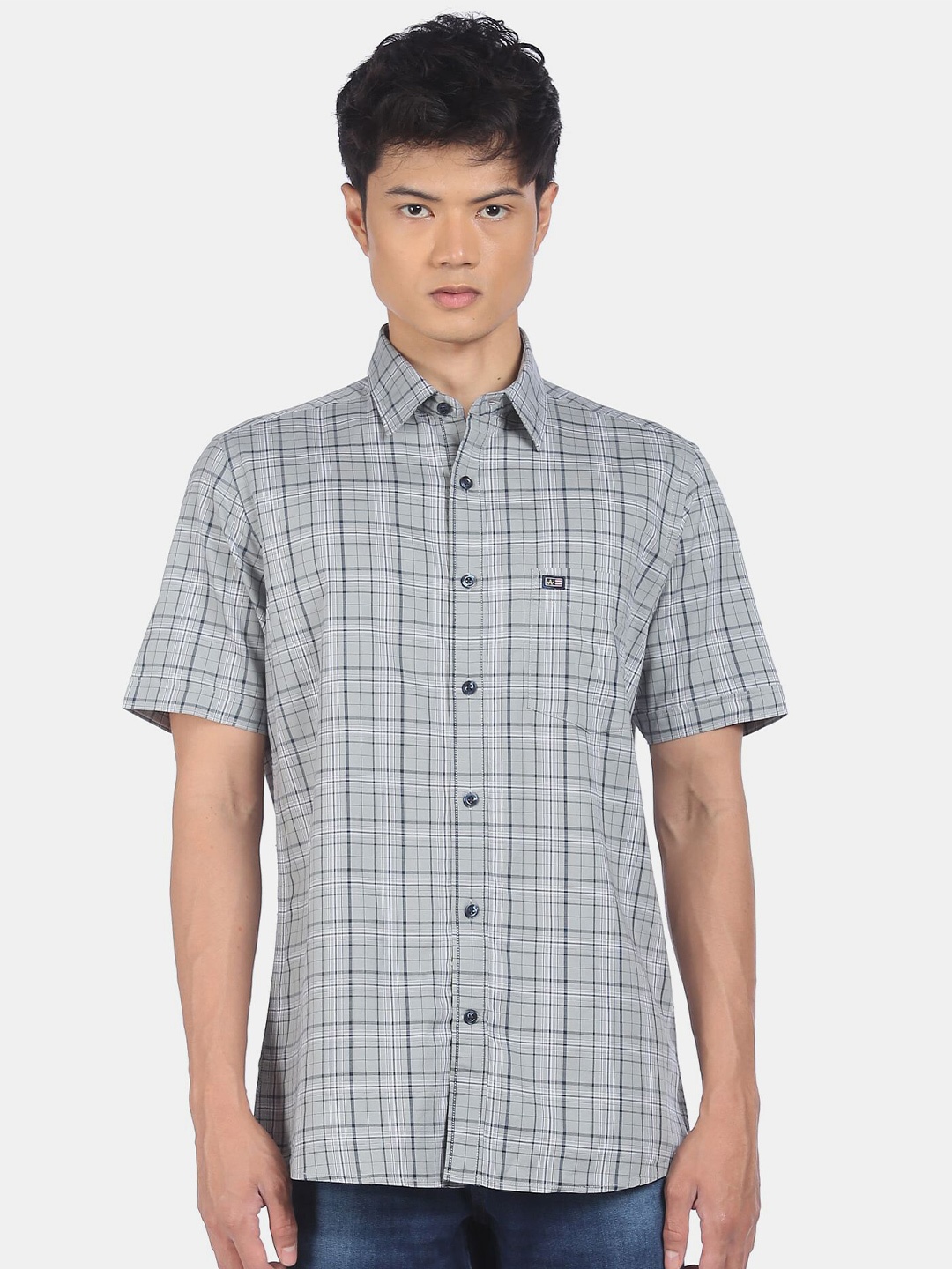 

Arrow Sport Men Grey Tartan Checked Regular Fit Pure Cotton Casual Shirt