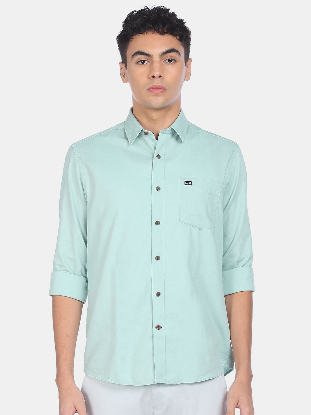 

Arrow Sport Men Green Cotton Casual Shirt