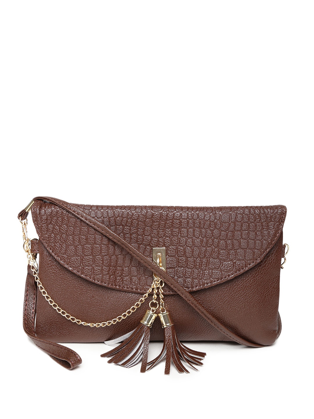 

Lino Perros Brown Croc-Textured Sling Bag