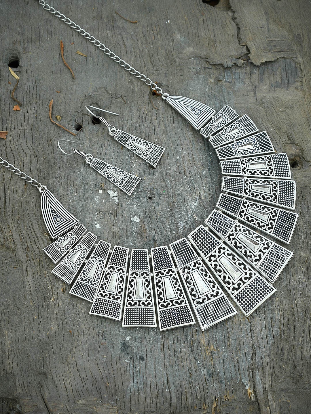 

Silvermerc Designs Silver-Plated Oxidised Brass Jewellery Set