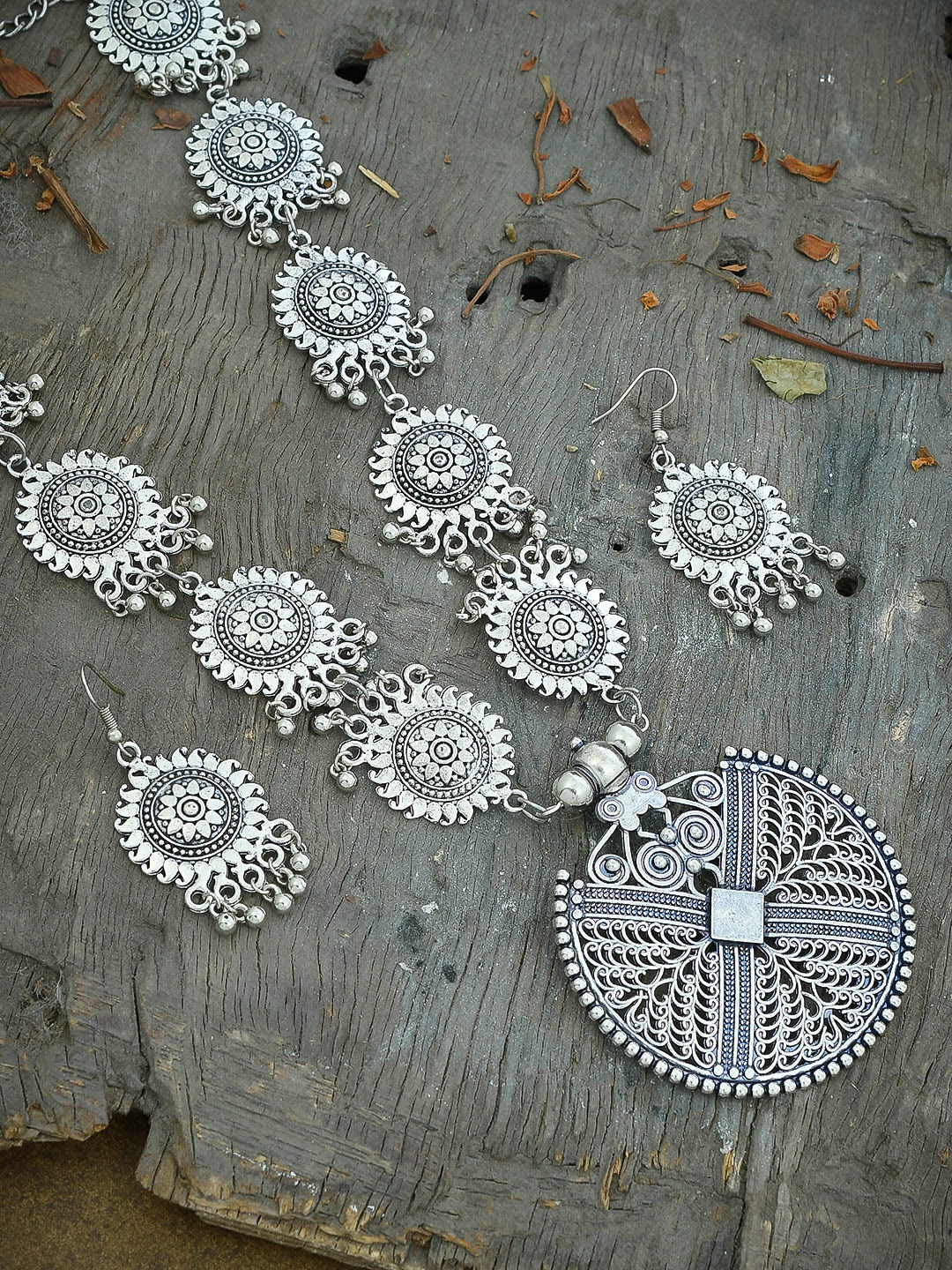 

Silvermerc Designs Silver-Plated Oxidized Jewellery Set