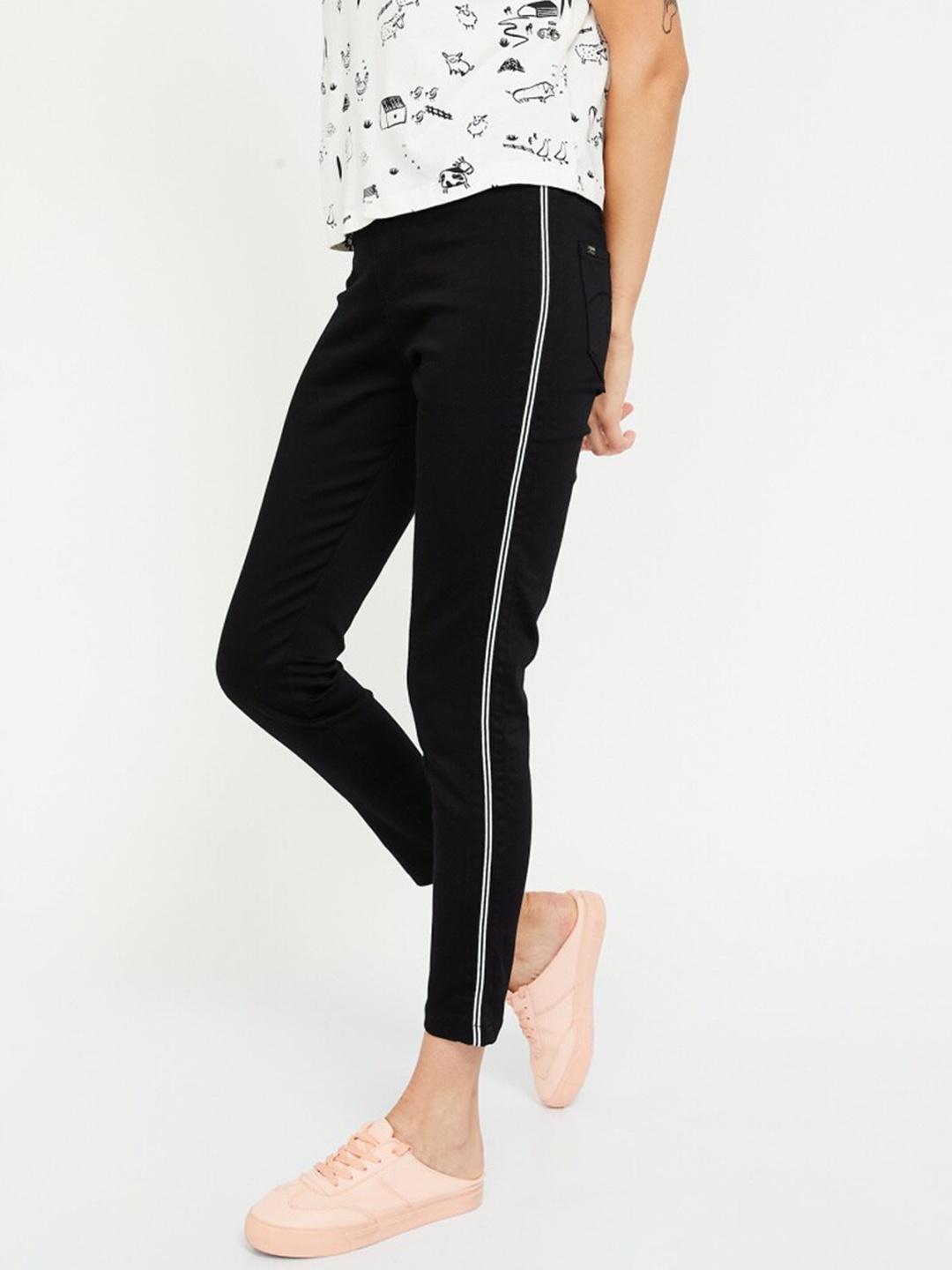 

Xpose Women Black Comfort Skinny Fit High-Rise Stretchable Cotton Jeans