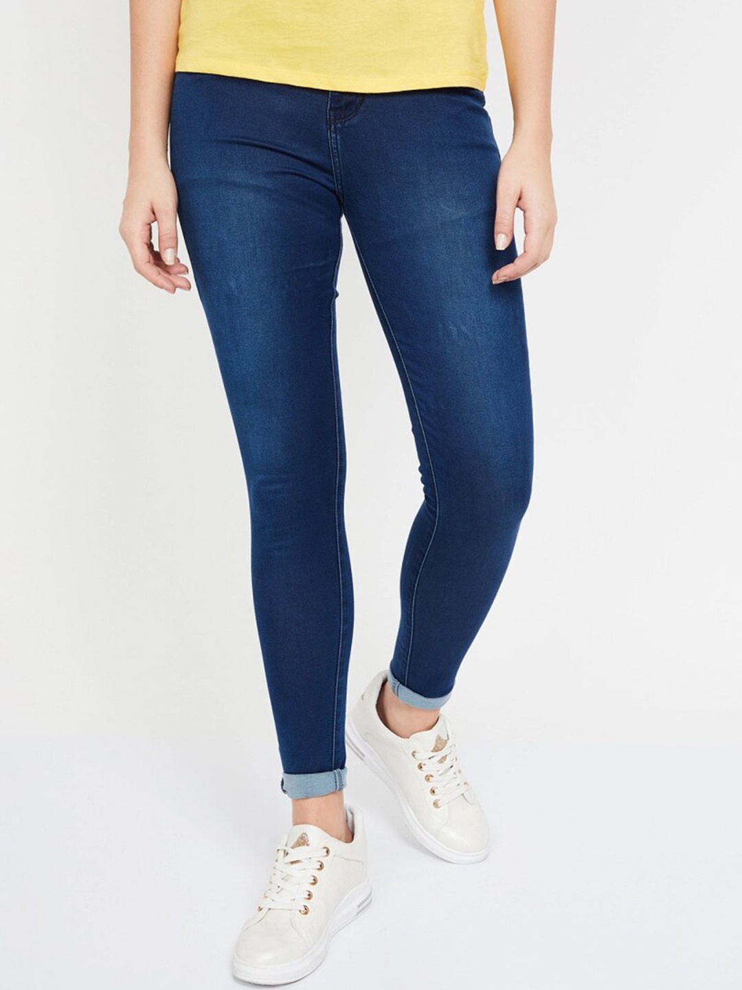 

Xpose Women Navy Blue Comfort Skinny Fit High-Rise Light Fade Stretchable Jeans