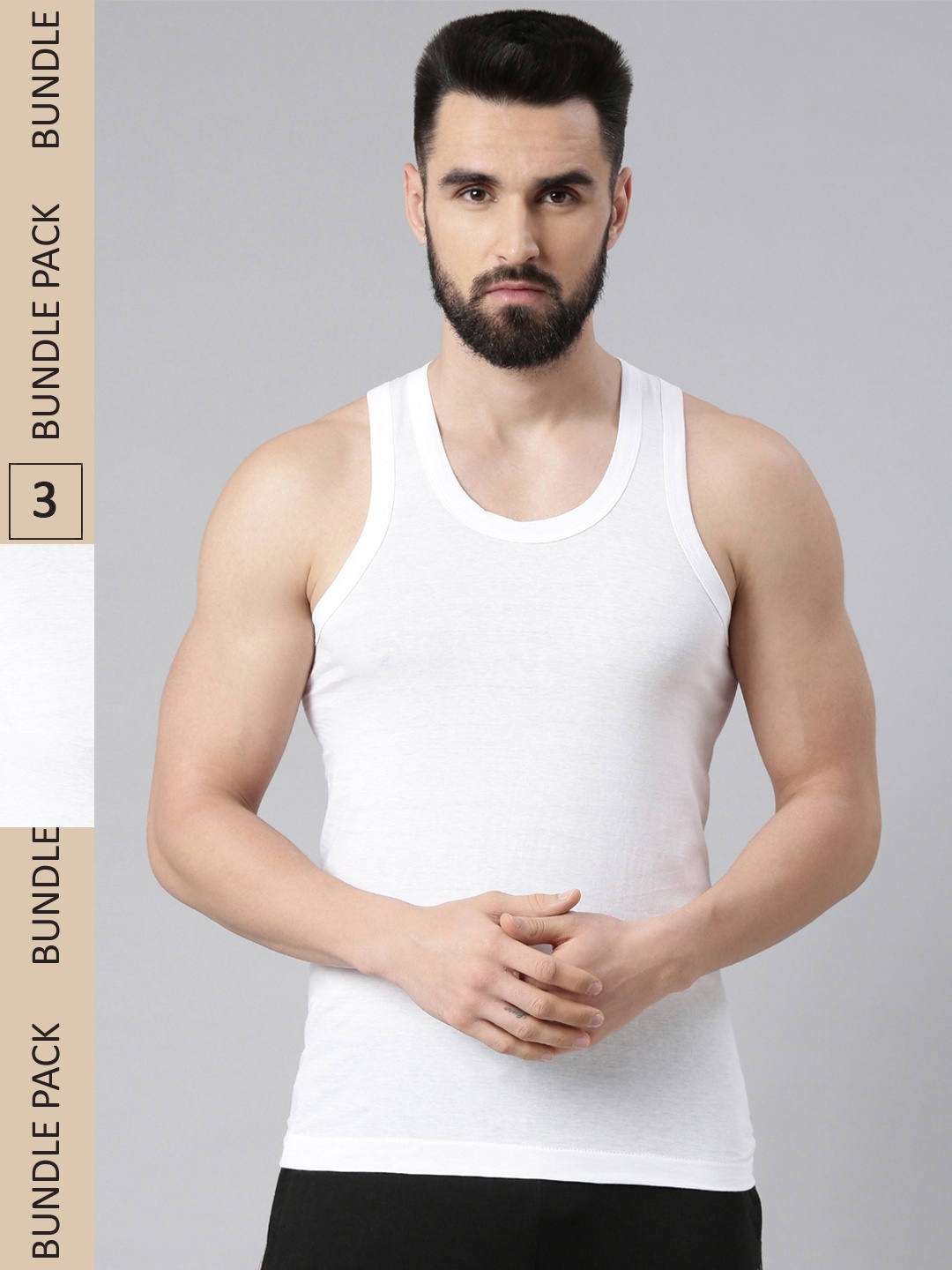 

Force NXT Men White Pack of 3 Assorted Innerwear Vests MNFF-141