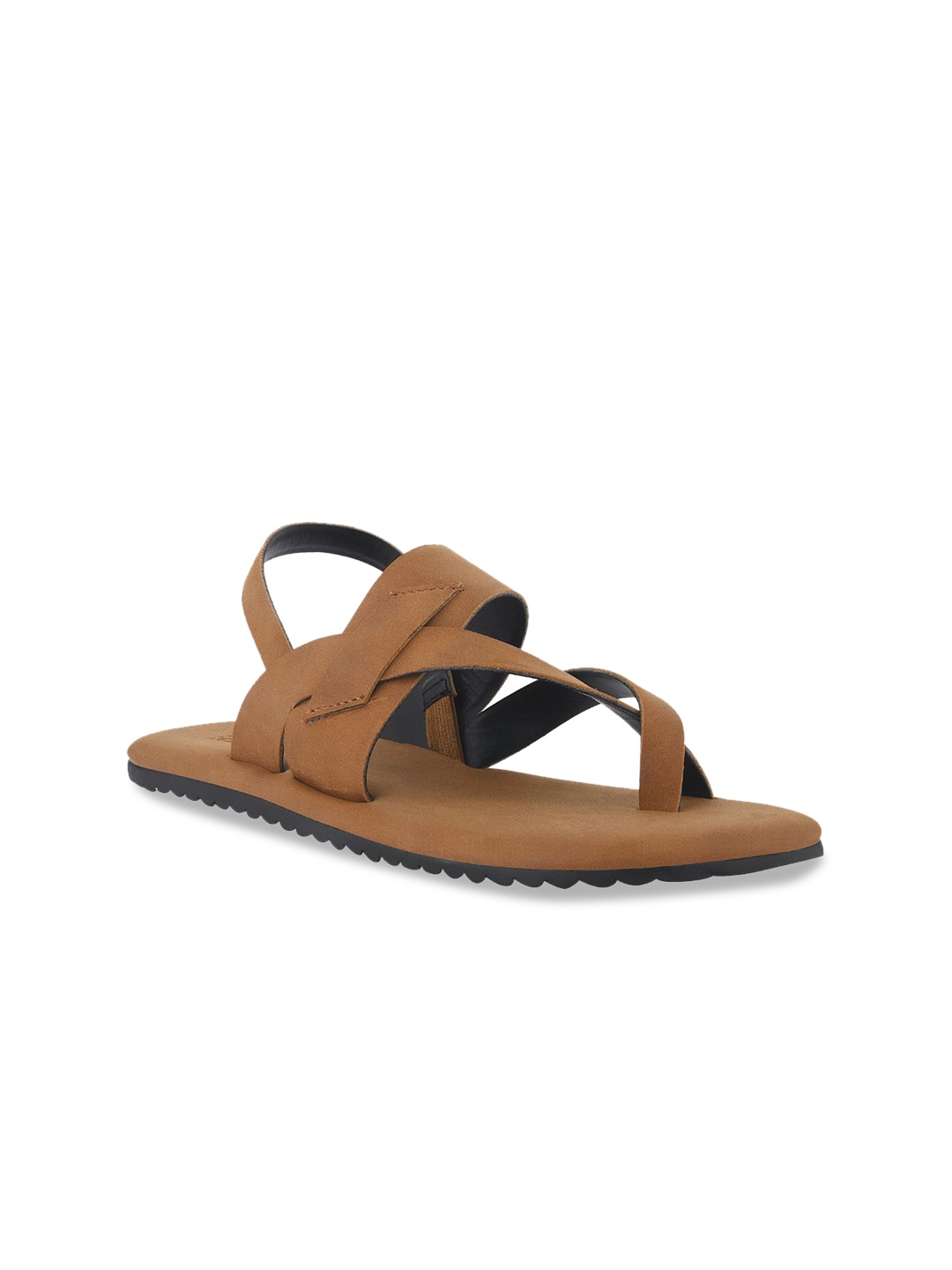 

SKO Boys Tan Brown Solid Leather Comfort Sandals