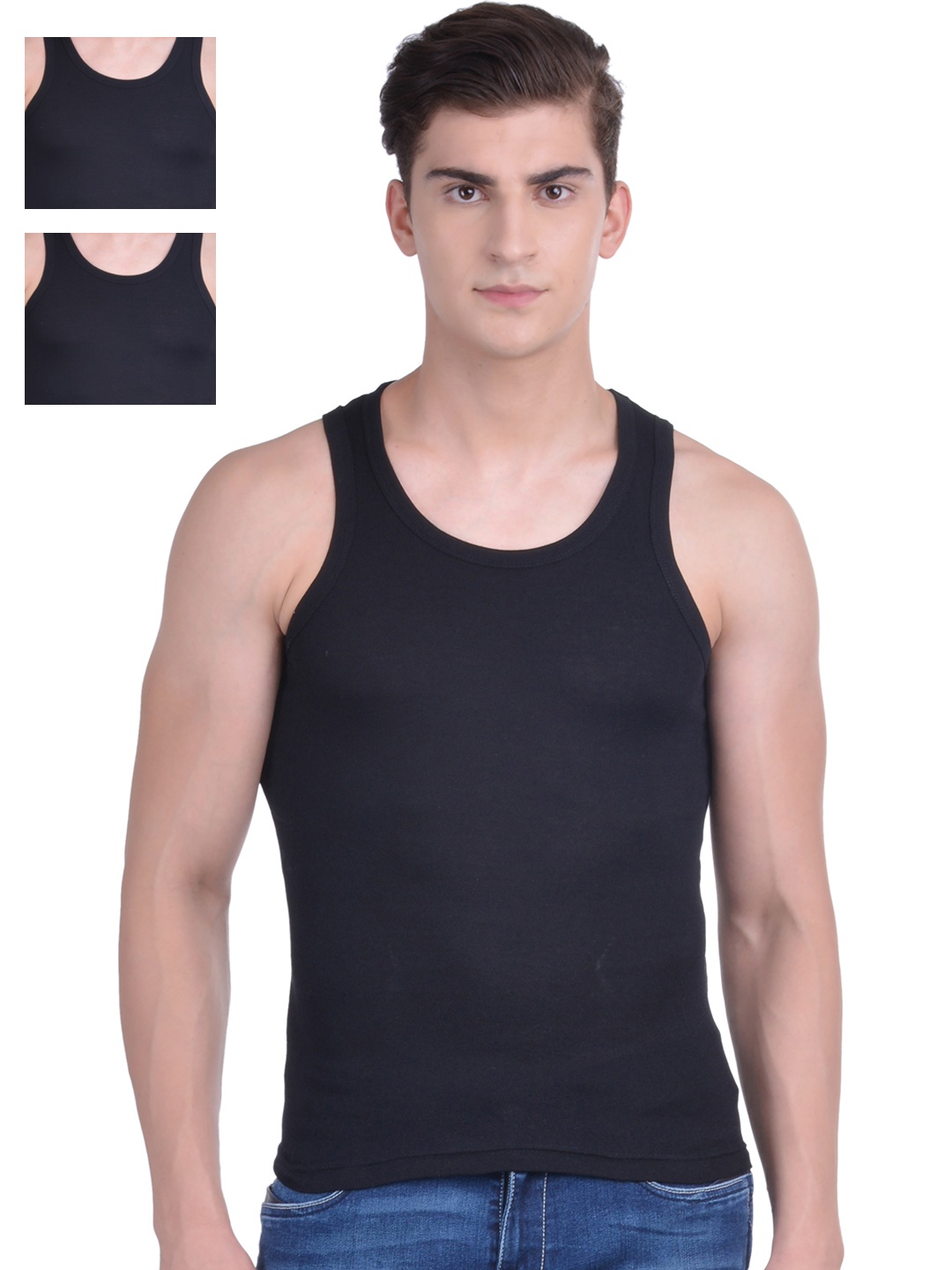 

Force NXT Pack of 3 Black Assorted Innerwear Vests MNFR-231