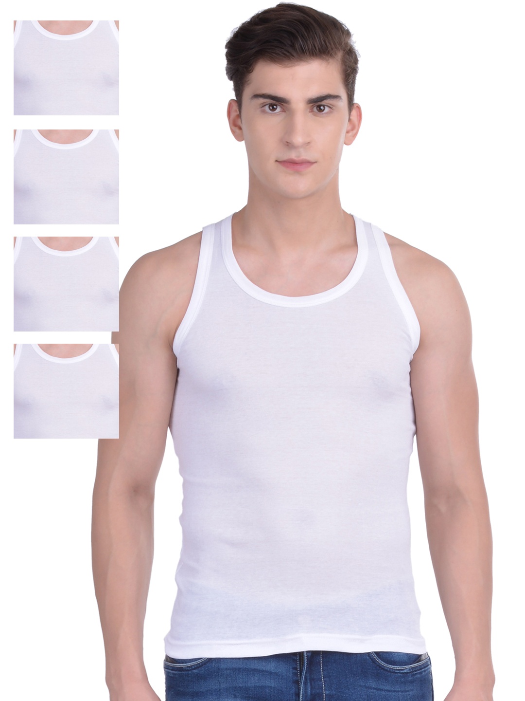 

Force NXT Pack of 5 White Assorted Innerwear Vests MNFR-231