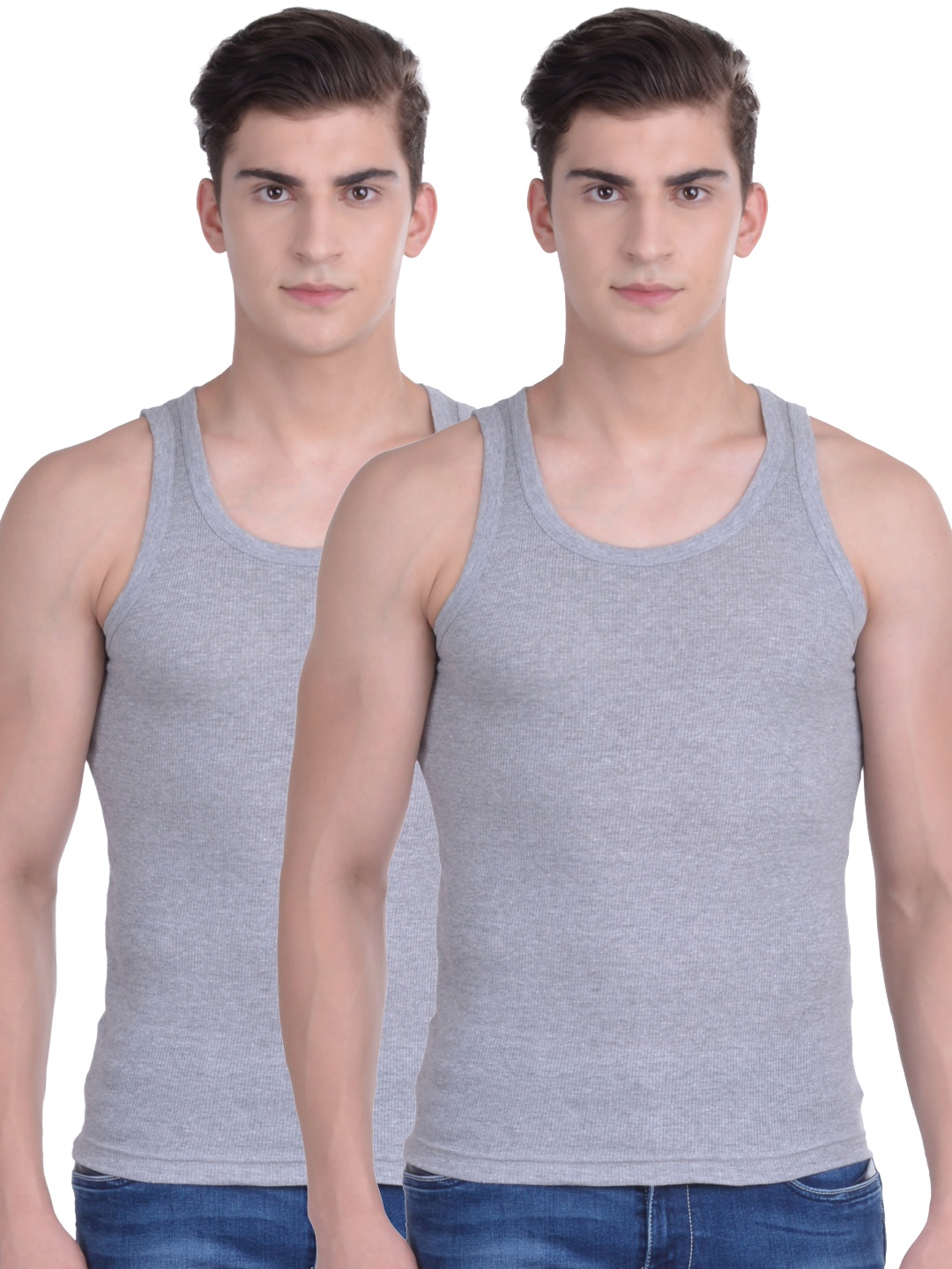 

Force NXT Pack of 2 Grey Assorted Innerwear Vests MNFR-236-po2