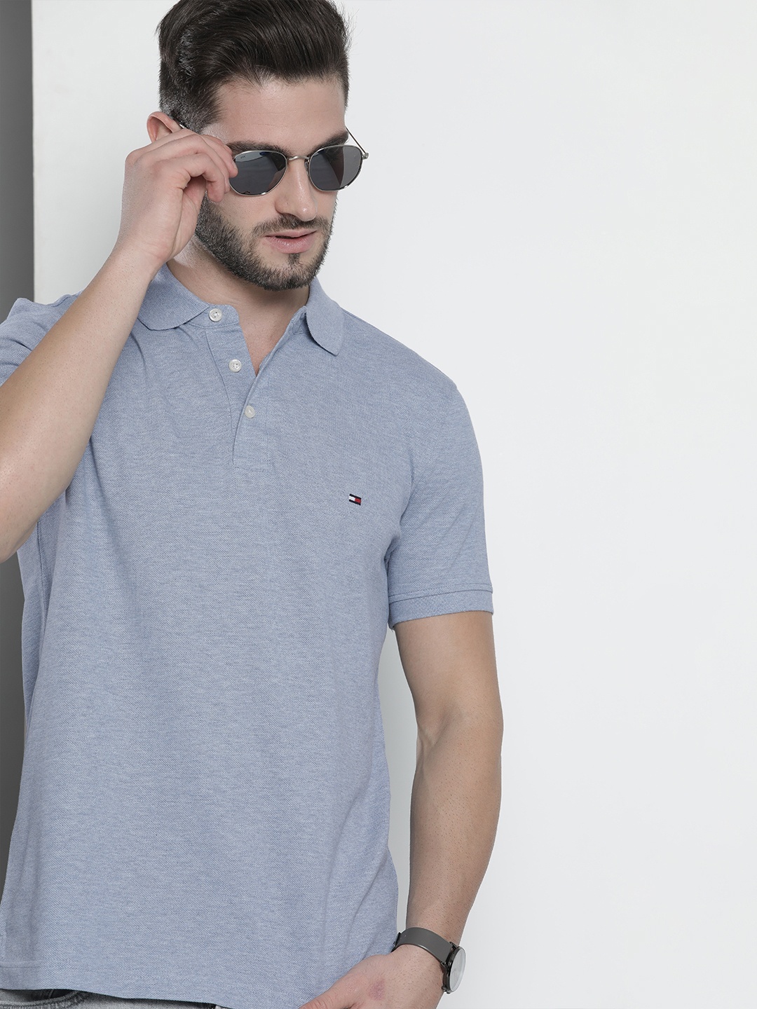 

Tommy Hilfiger Men Blue Polo Collar Slim Fit T-shirt