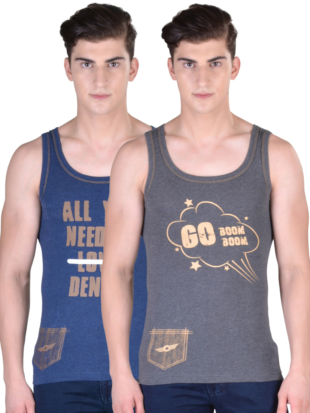 

Force NXT Pack of 2 Printed Assorted Innerwear Vests MNFL-91-po2-dnvm-cm, Blue