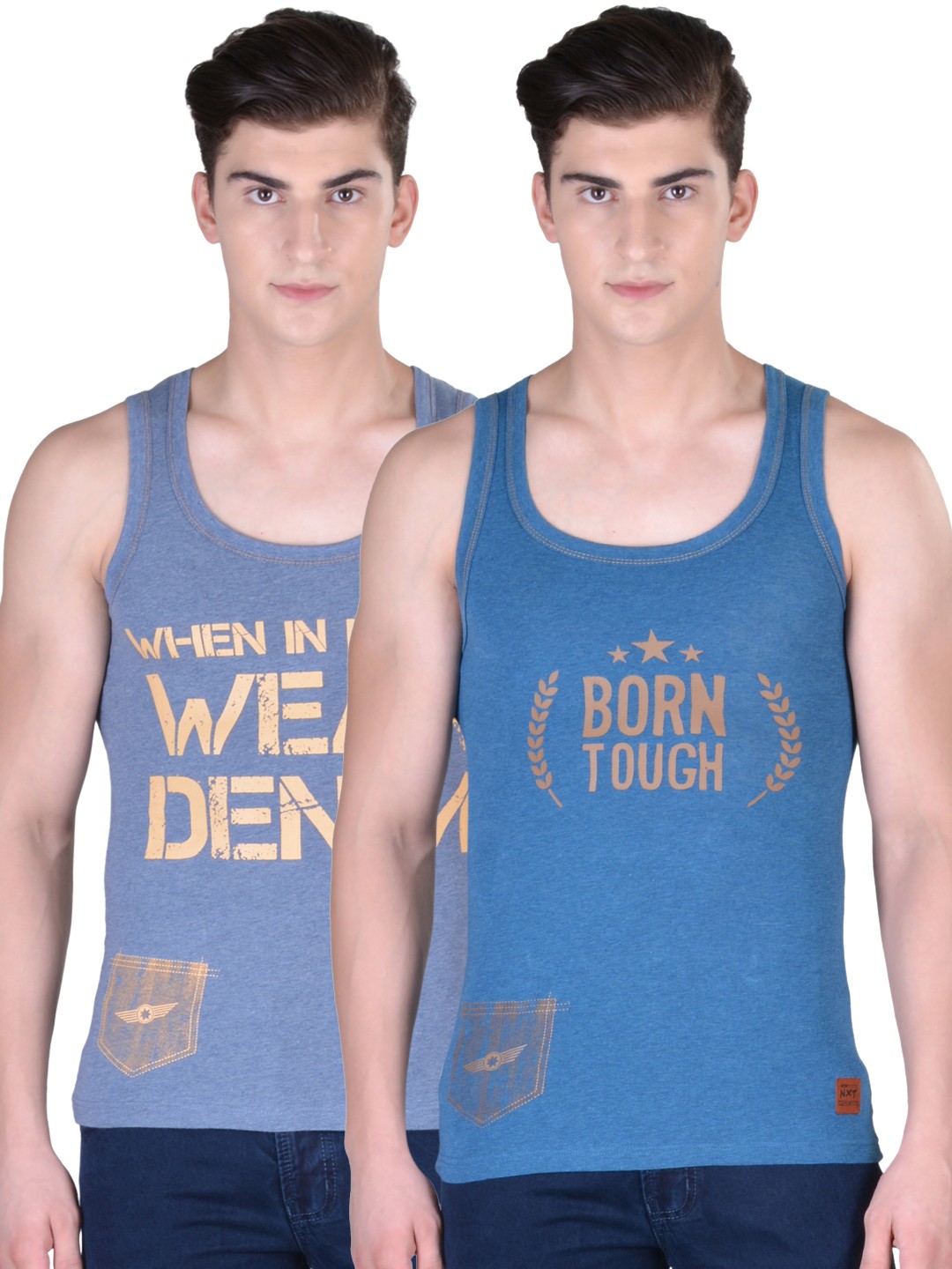 

Force NXT Blue Pack of 2 Printed Assorted Innerwear Vests MNFL-91-po2-pckm-jnvm