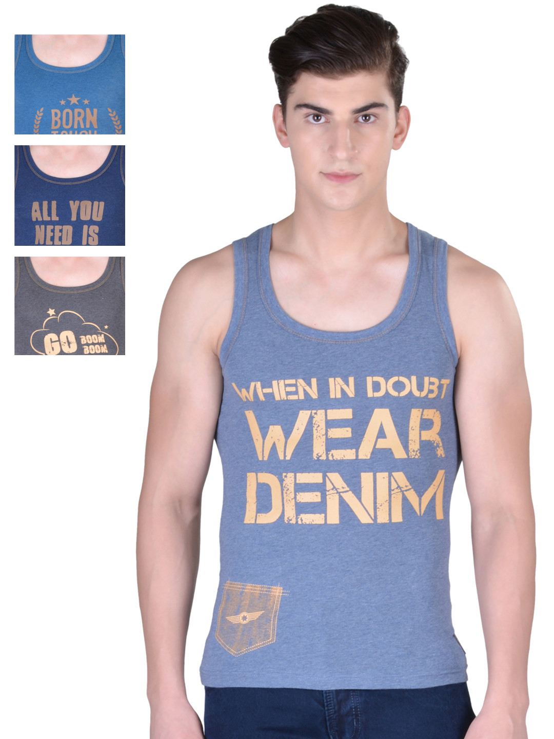 

Force NXT Pack of 4 Printed Assorted Innerwear Vests MNFL-91-po4-dnvm-cm-pckm-jnvm, Blue