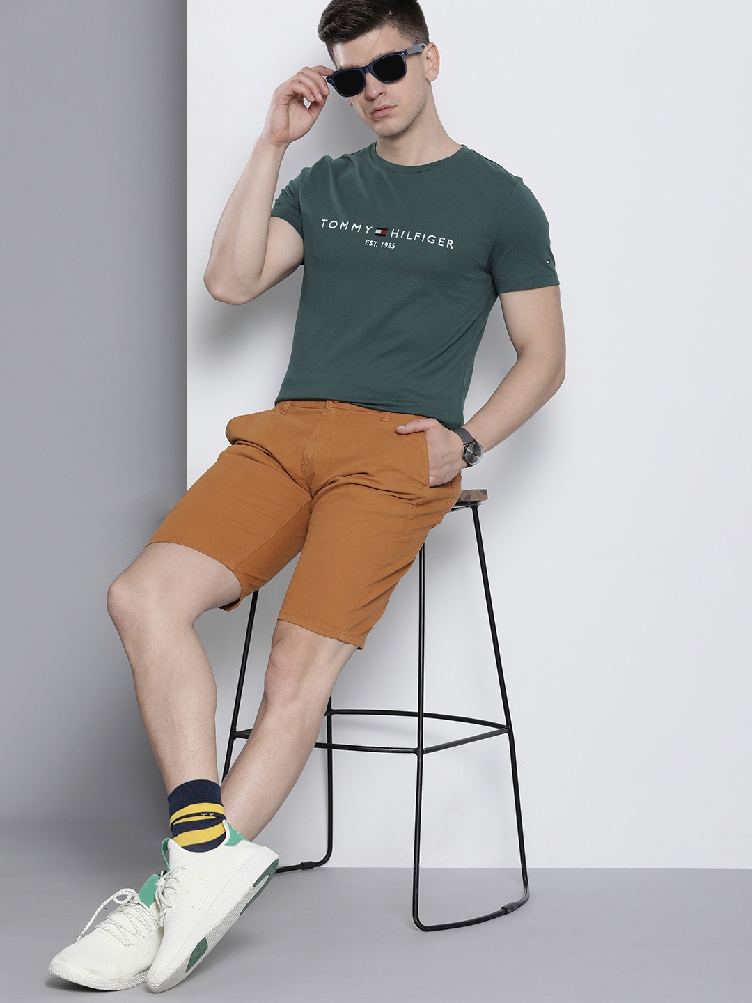 

Tommy Hilfiger Men Blue Typography Organic Cotton Applique Casual T-shirt