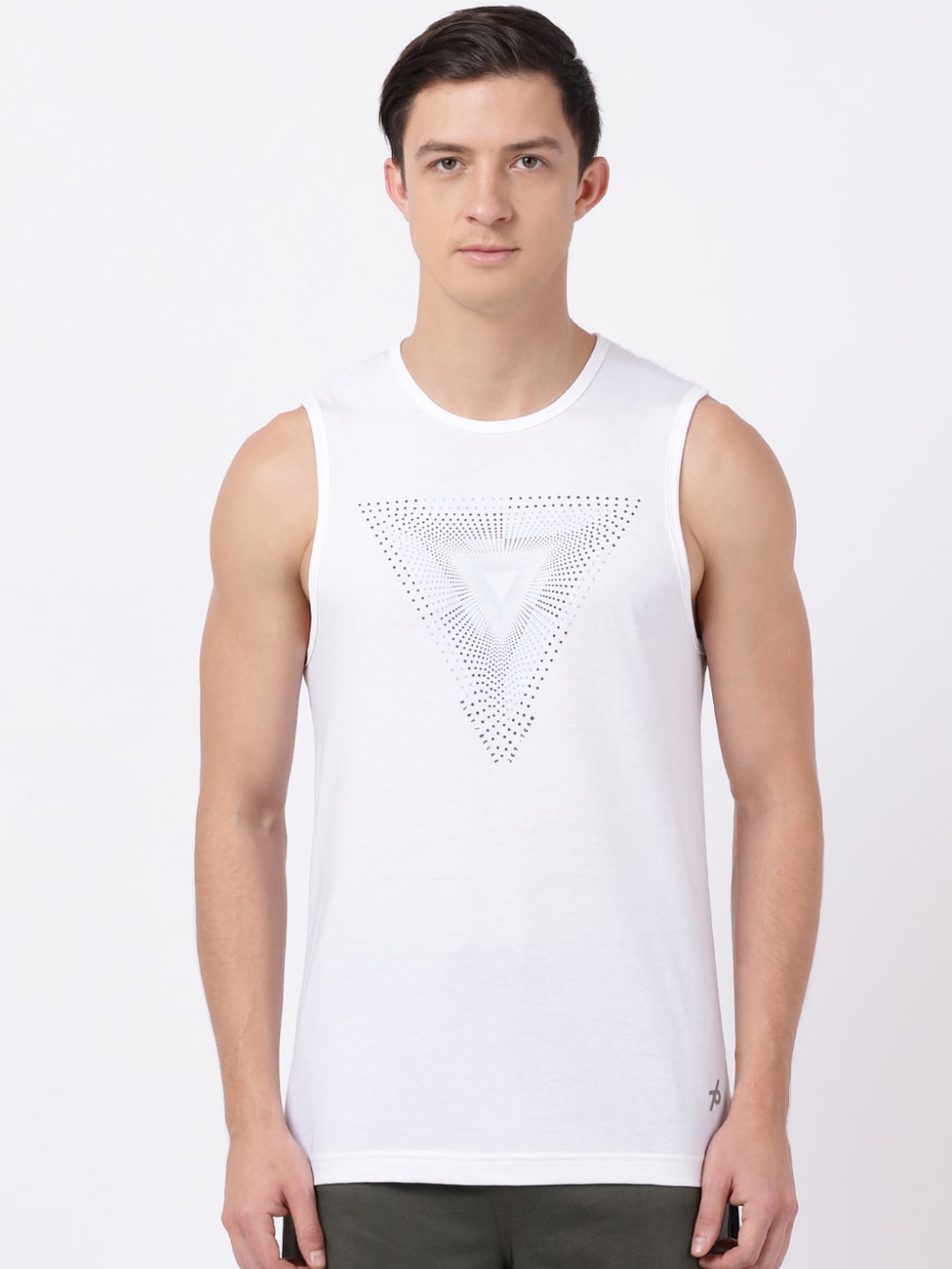 

Jockey Men White Printed Pure Cotton Lounge T-shirt