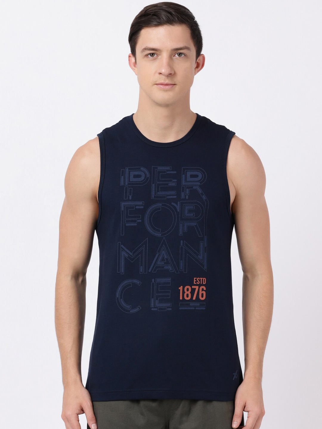 

Jockey Men Blue Printed Pure Cotton Lounge T-shirt
