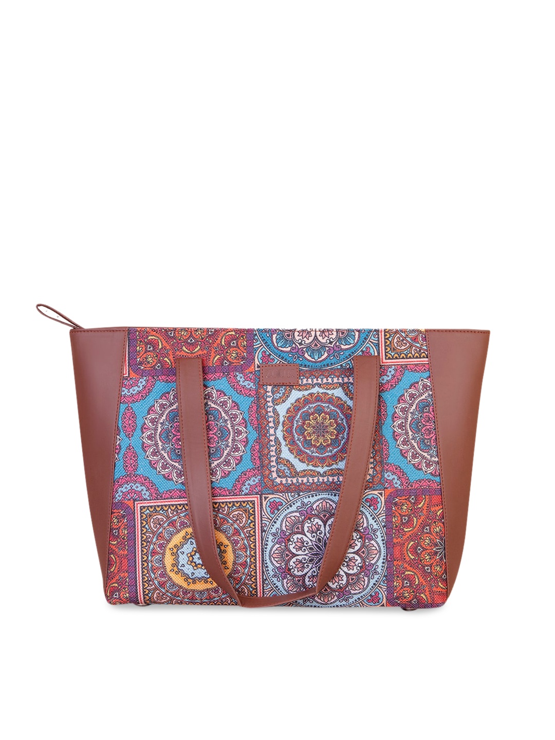 

ZOUK Multicoloured Ethnic Motifs Mandala Printed Structured Tote Bag, Multi