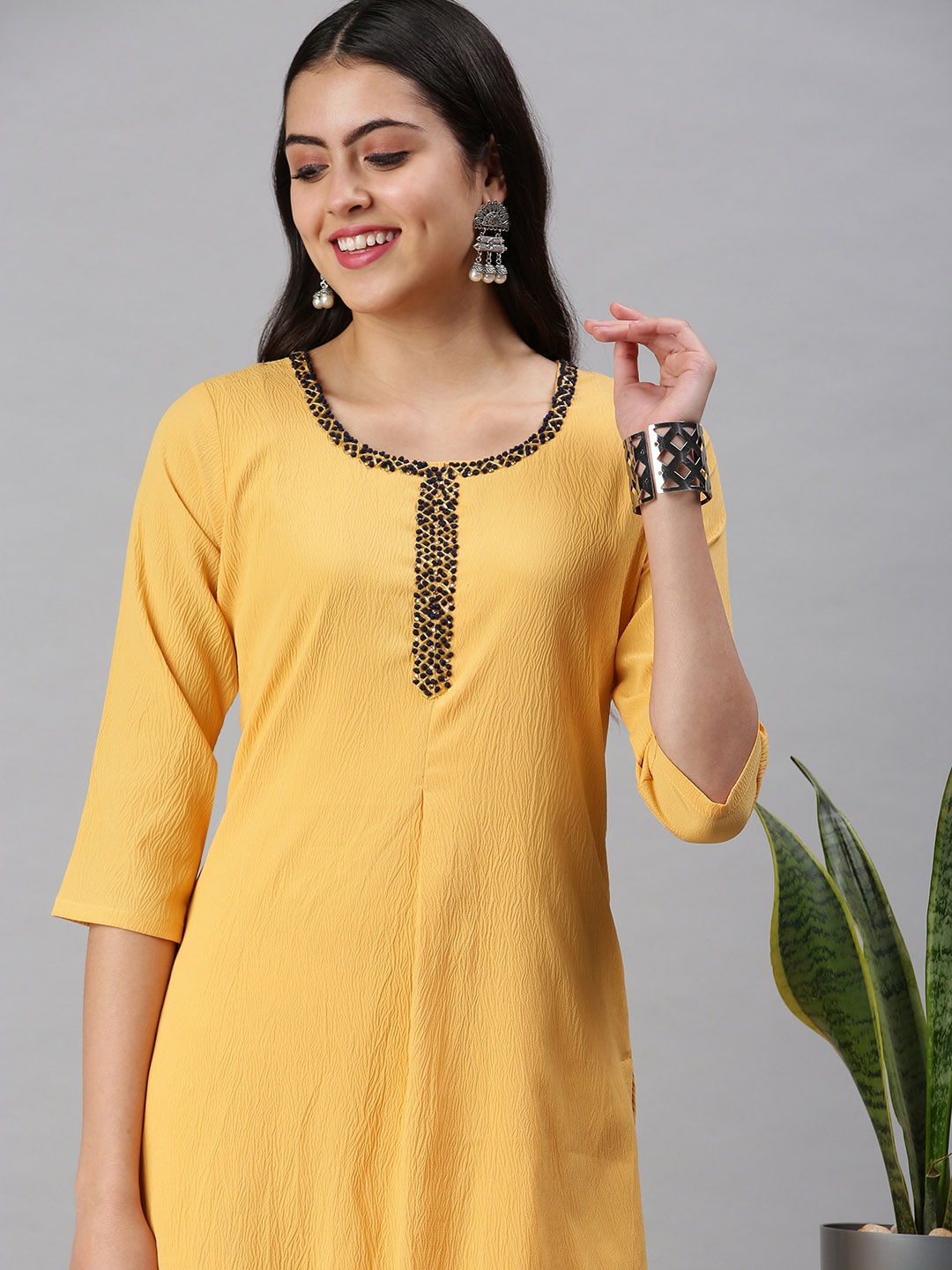 

SHOWOFF Women Yellow Kurta