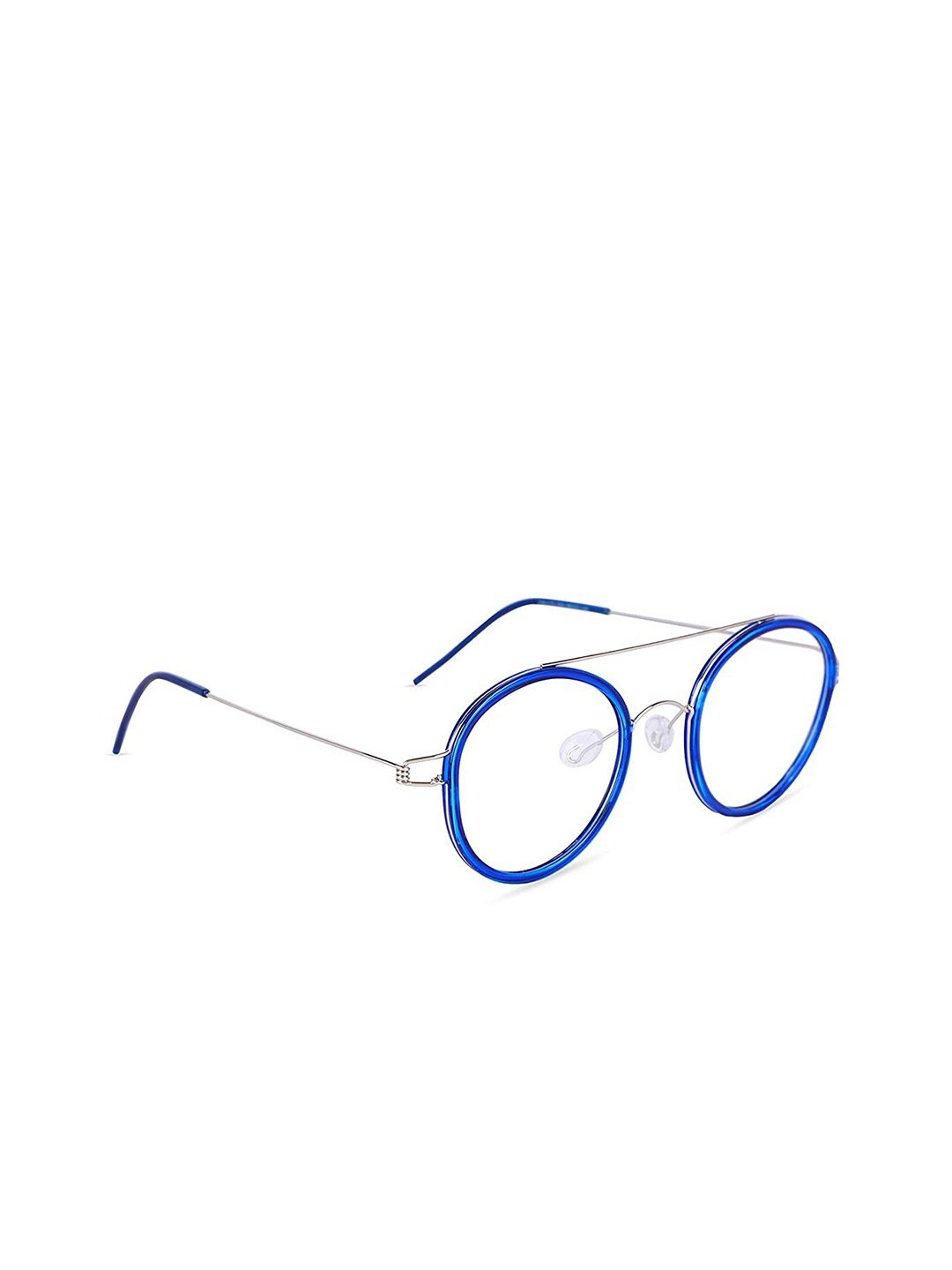 

MARC LOUIS Blue & Silver-Toned Full Rim Round Frames
