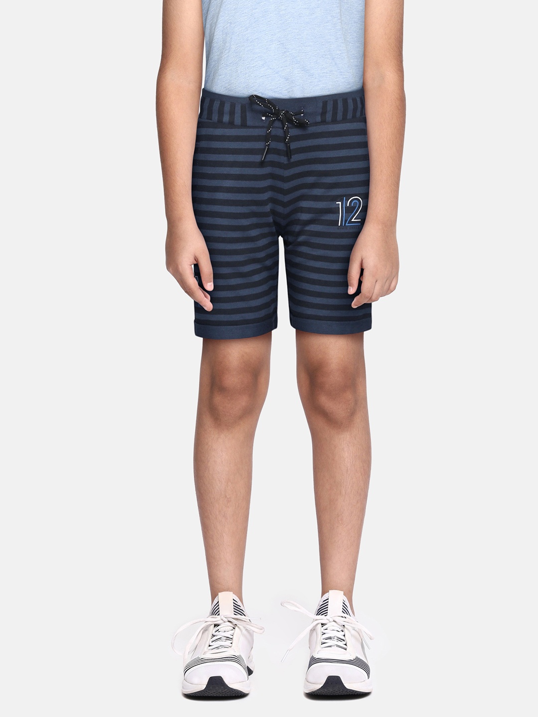 

Monte Carlo Boys Navy Blue & Black Striped Shorts