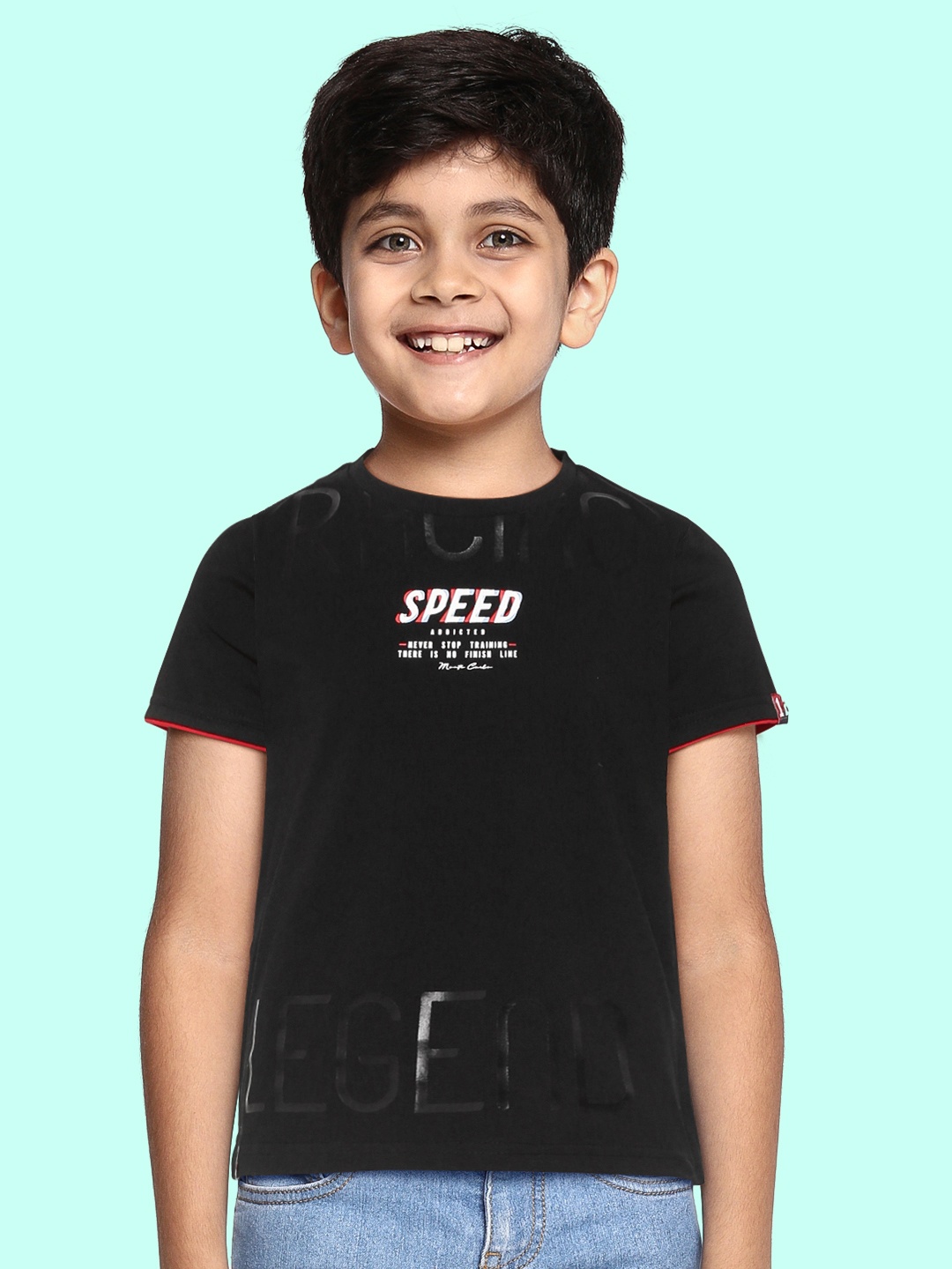 

Monte Carlo Boys Black Typography Printed T-shirt