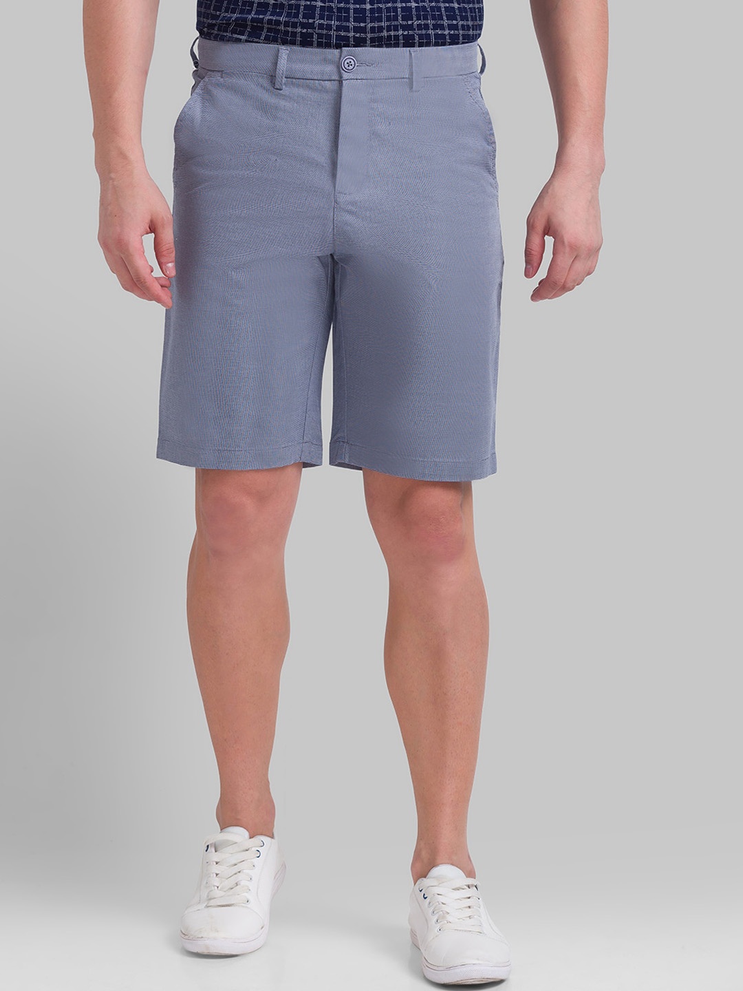 

Parx Men Blue Solid Regular Shorts