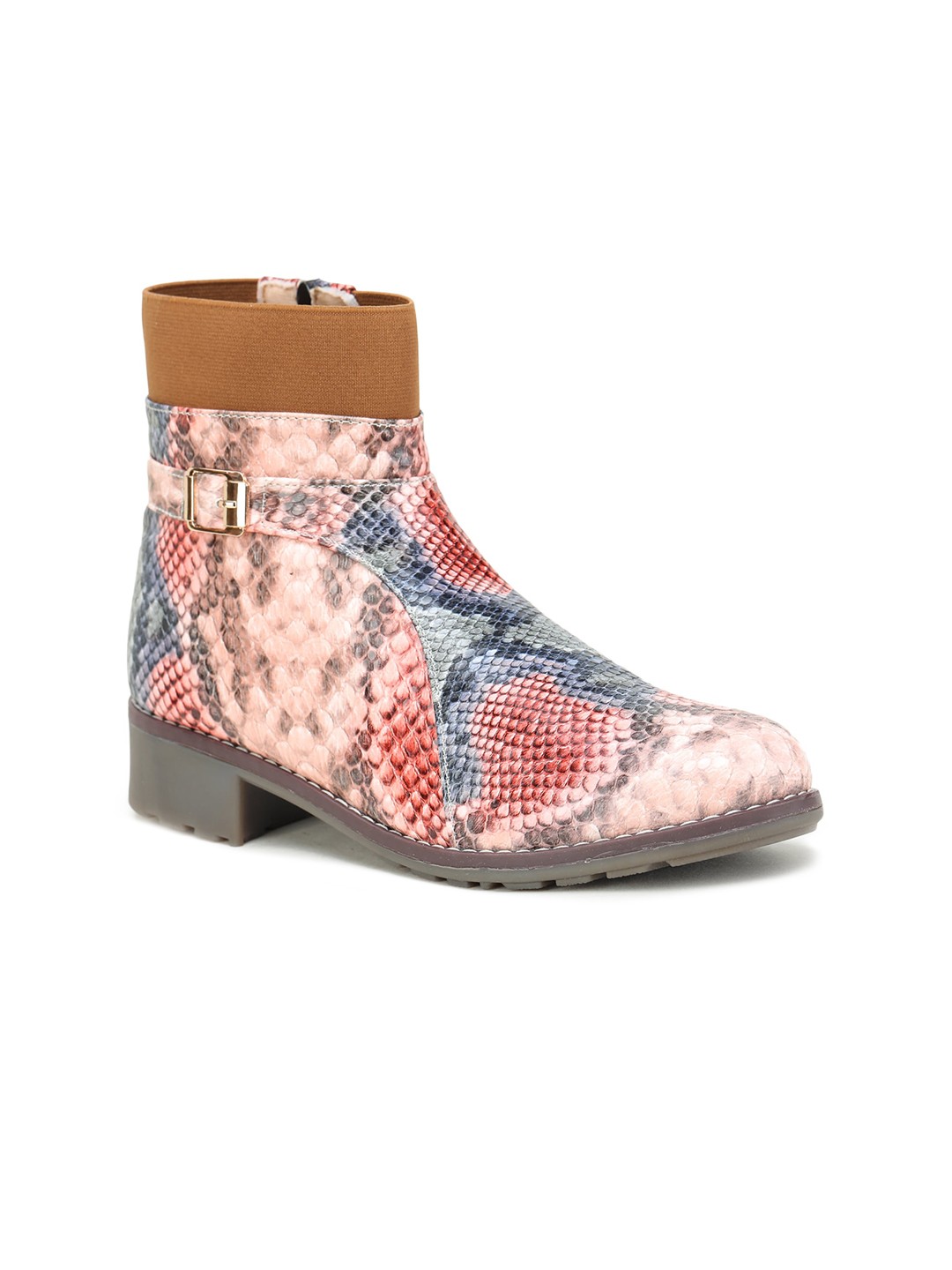 

TRASE Women Multicoloured Printed Flat Boots, Multi