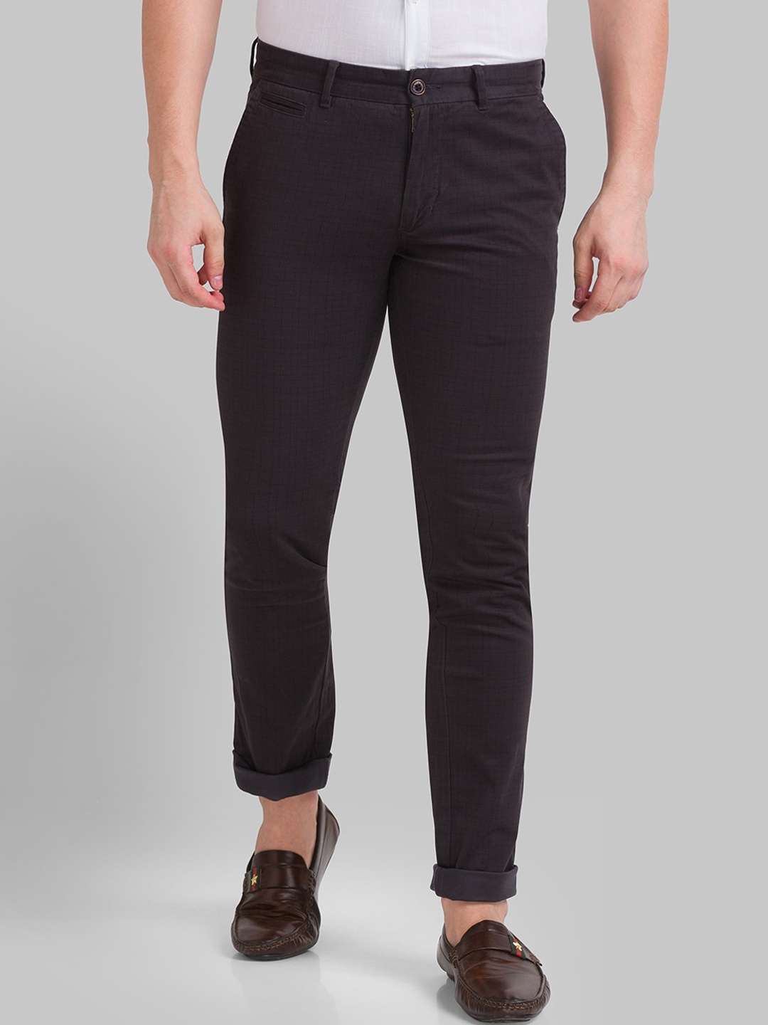 

Parx Men Grey Tapered Fit Trousers