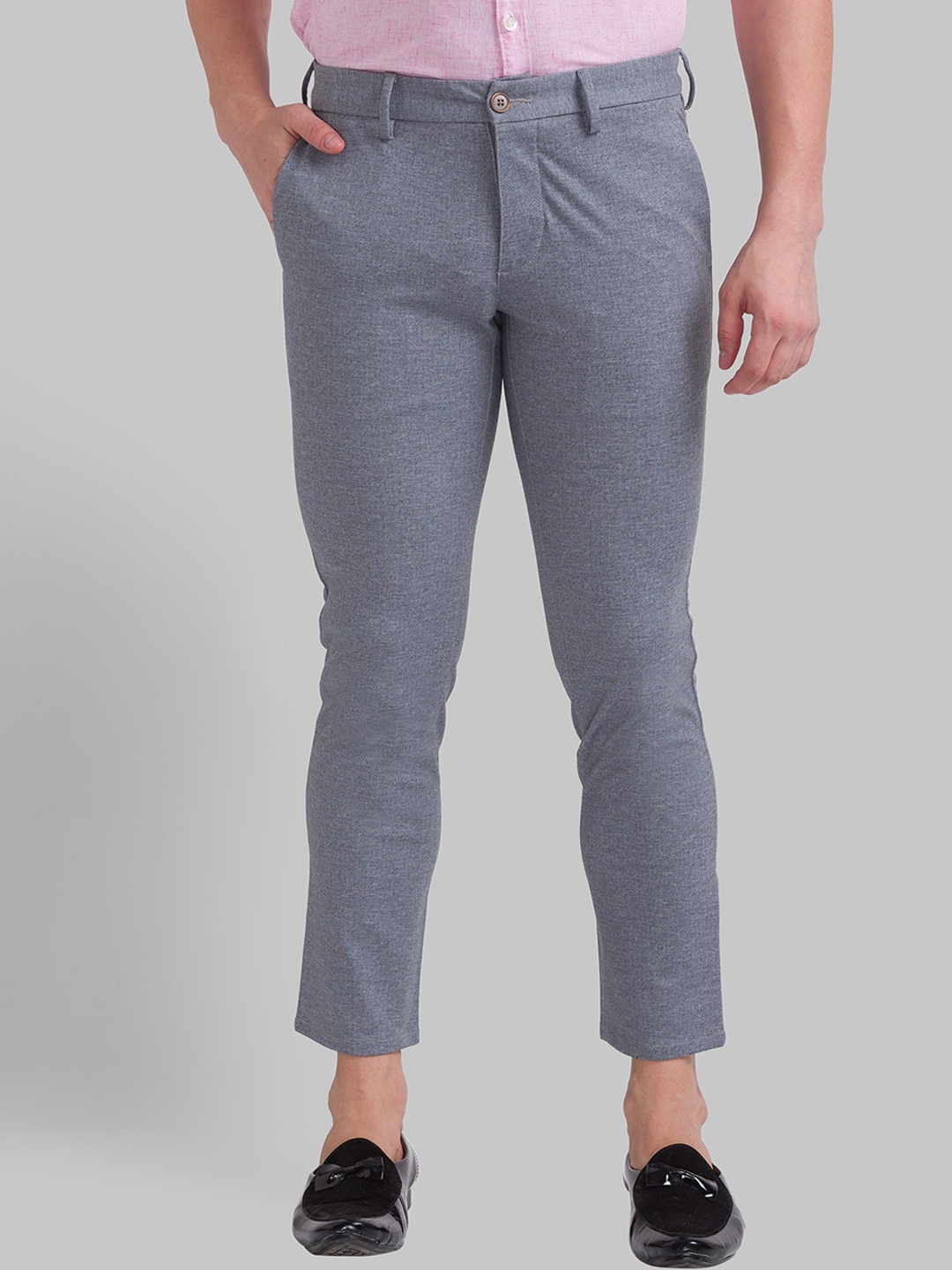 

Parx Men Grey Slim Fit Trousers
