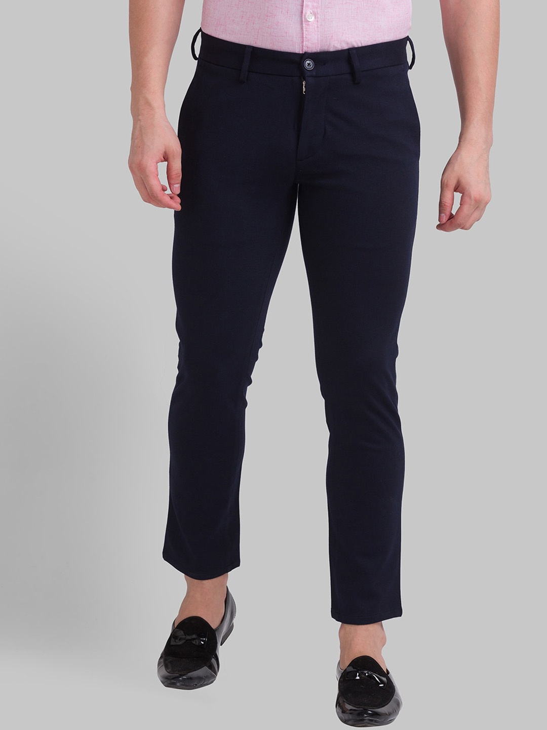 

Parx Men Navy Blue Slim Fit Trousers