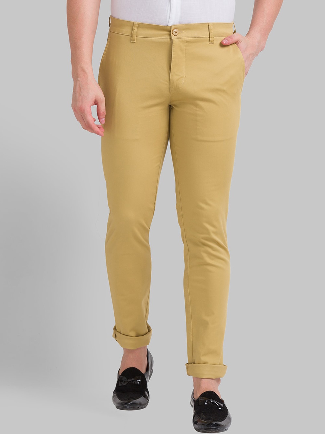 

Parx Men Khaki Slim Fit Chinos Trousers