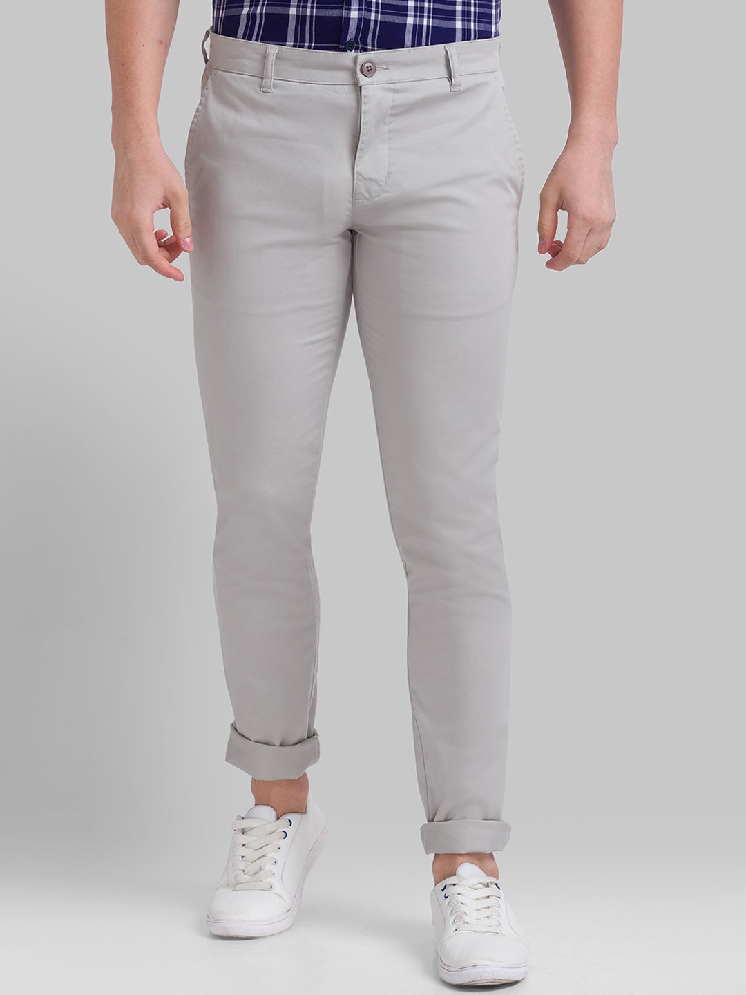 

Parx Men Grey Tapered Fit Trousers