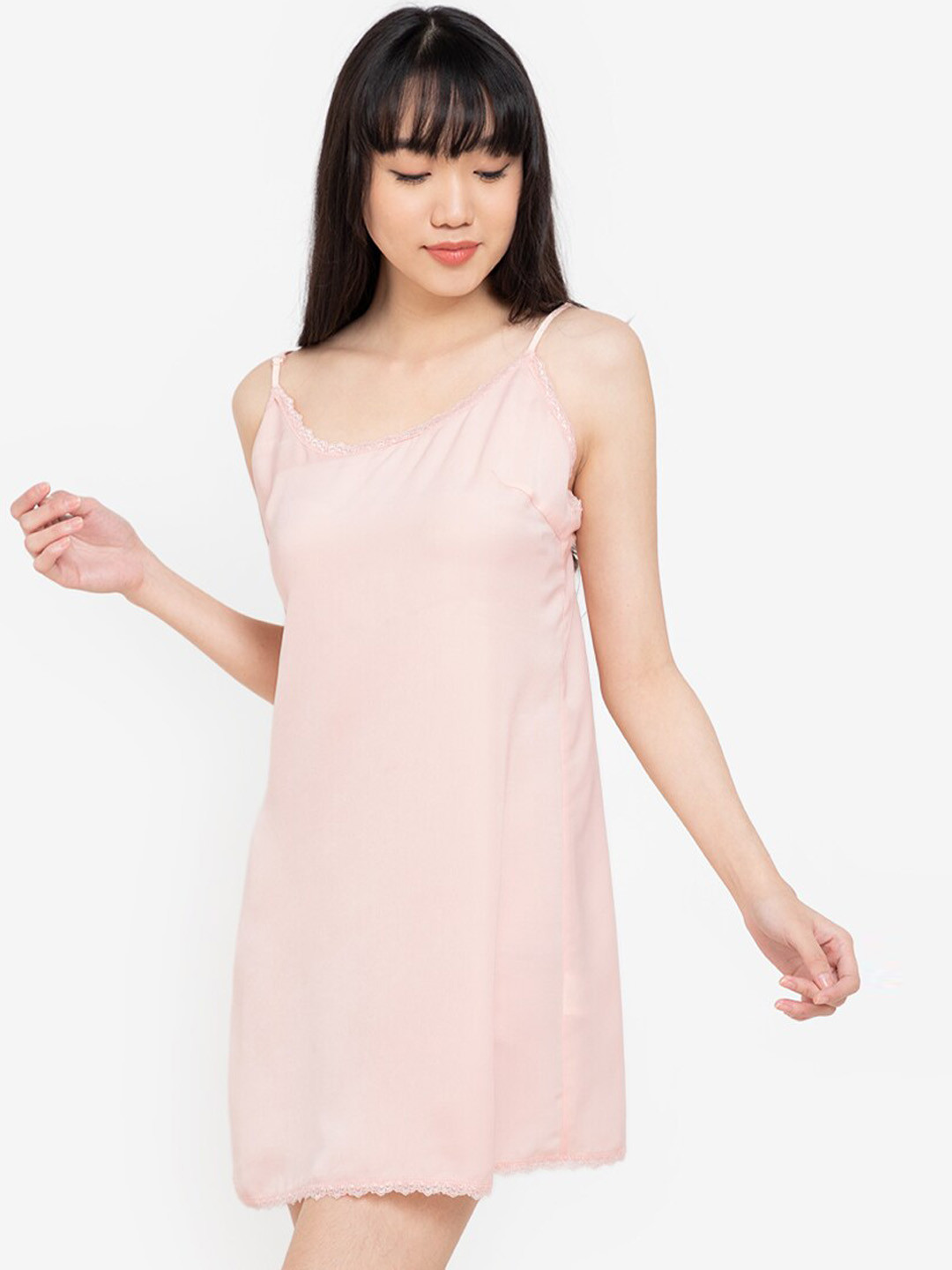 

ZALORA BASICS Women Pink Solid A-Line Dress