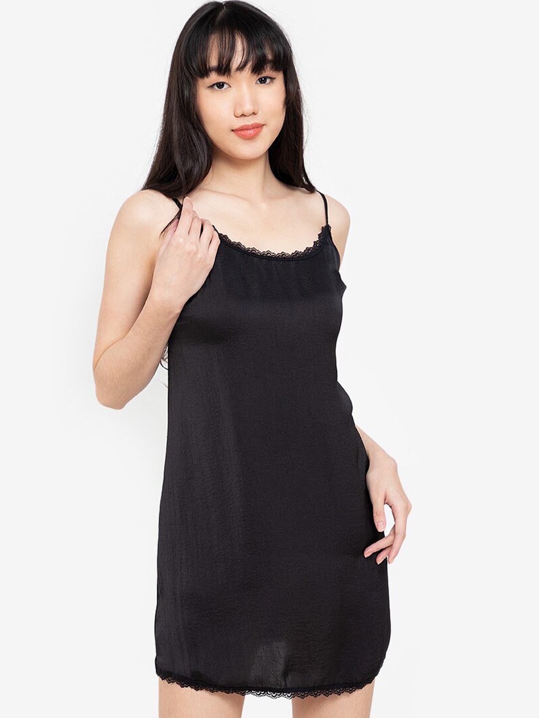 

ZALORA BASICS Women Black Solid A-Line Dress