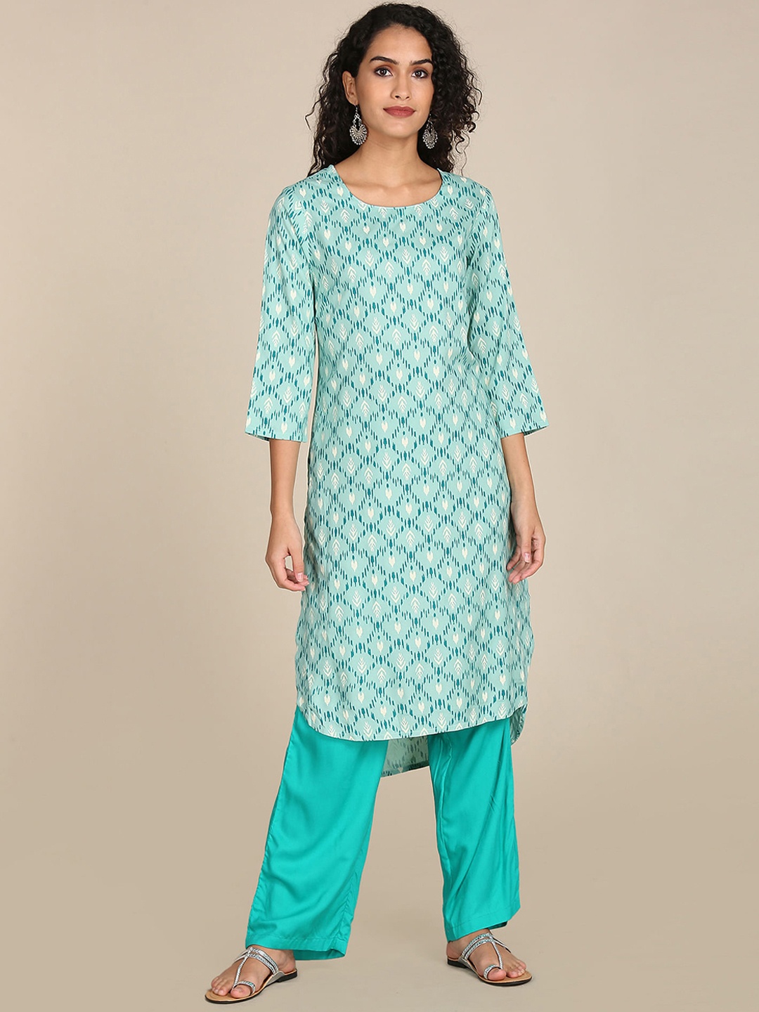 

Karigari Women Green Printed Kurta