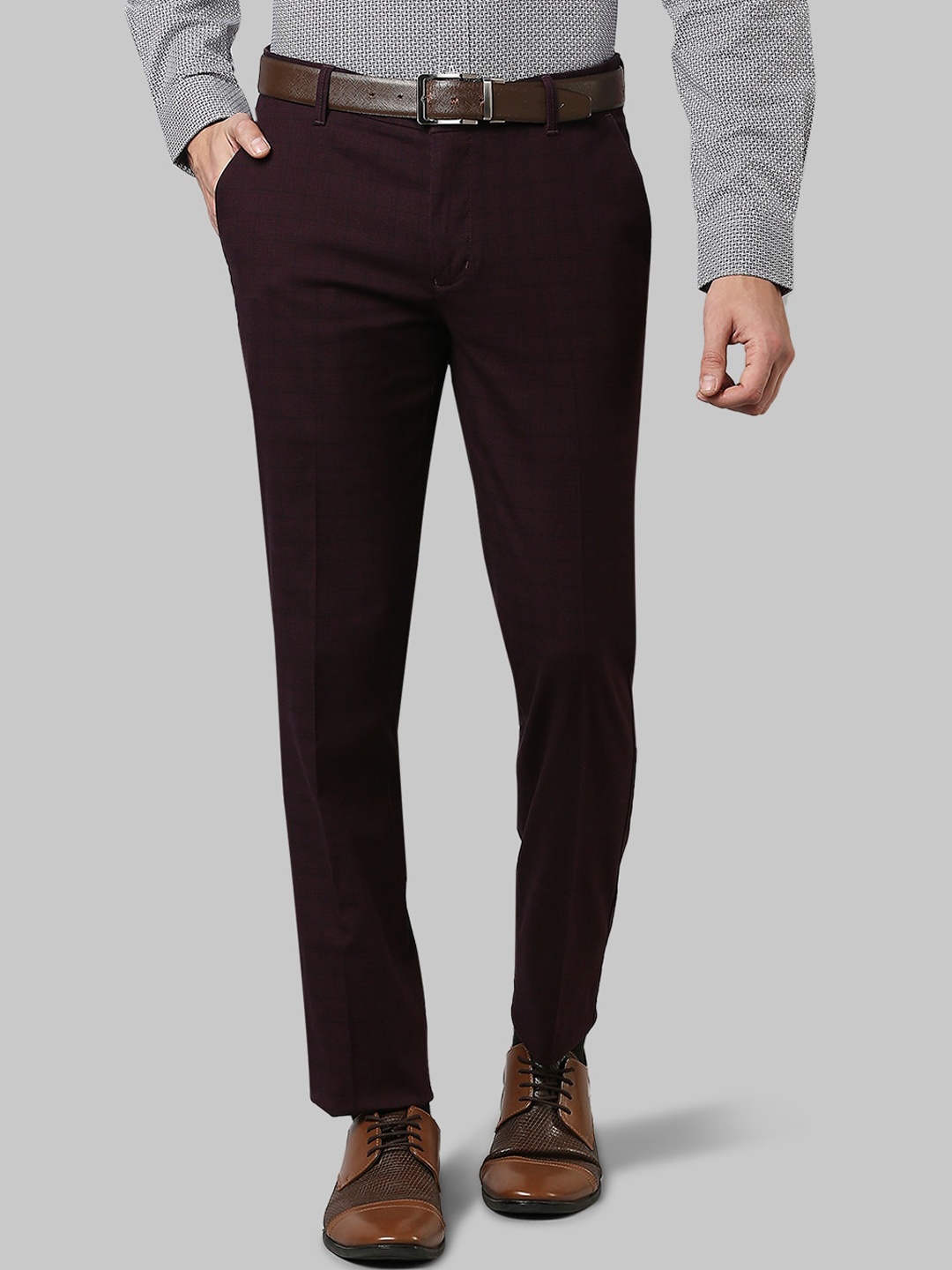 

Raymond Men Maroon Slim Fit Formal Trousers