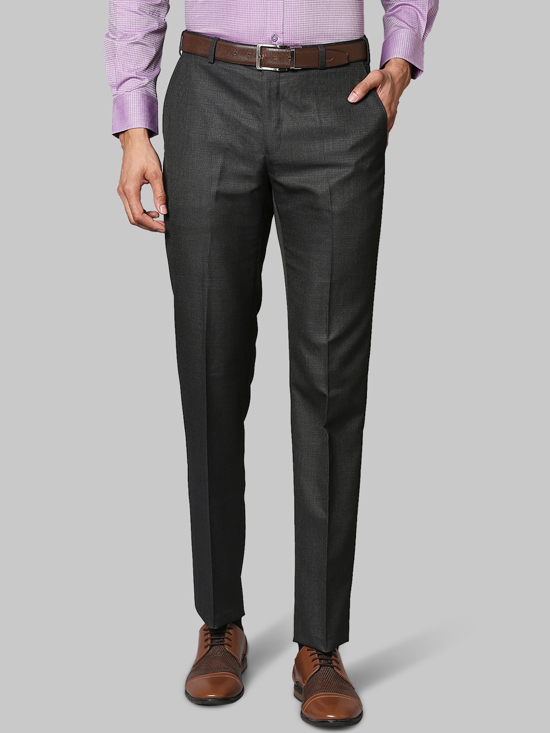 

Raymond Men Black Regular Fit Formal Trousers
