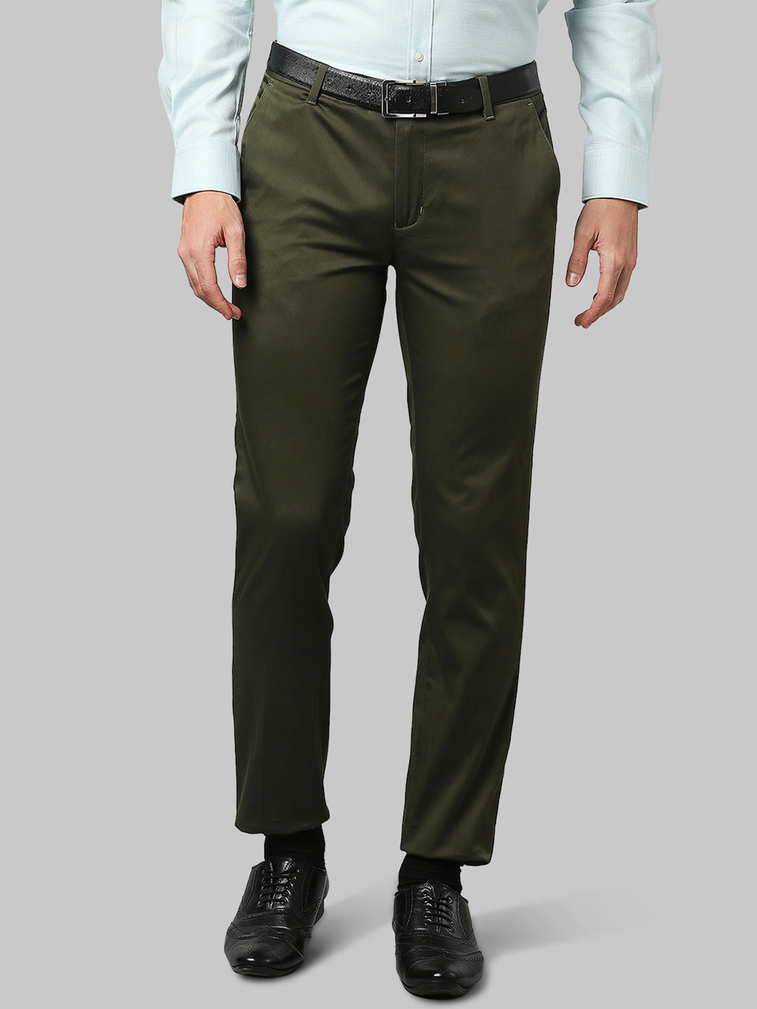 

Raymond Men Green Slim Fit Formal Trousers