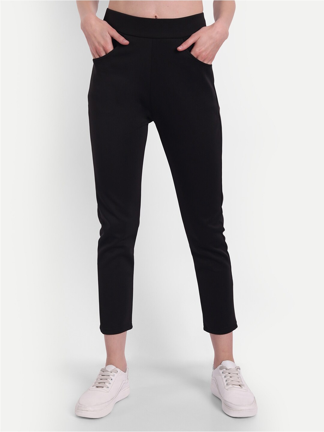 

BROADSTAR Women Black Solid Skinny Fit Treggings