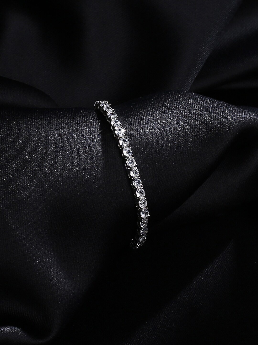 

justpeachy Women Silver-Plated Studded Wraparound Bracelet